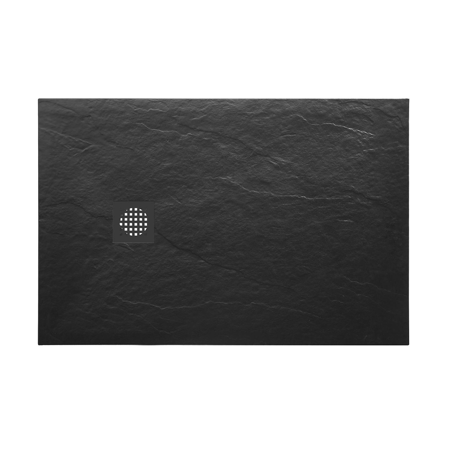 Douchebak Wiesbaden Stonea Antislip Composiet 80x140x3 cm Inkortbaar Mat Zwart afbeelding