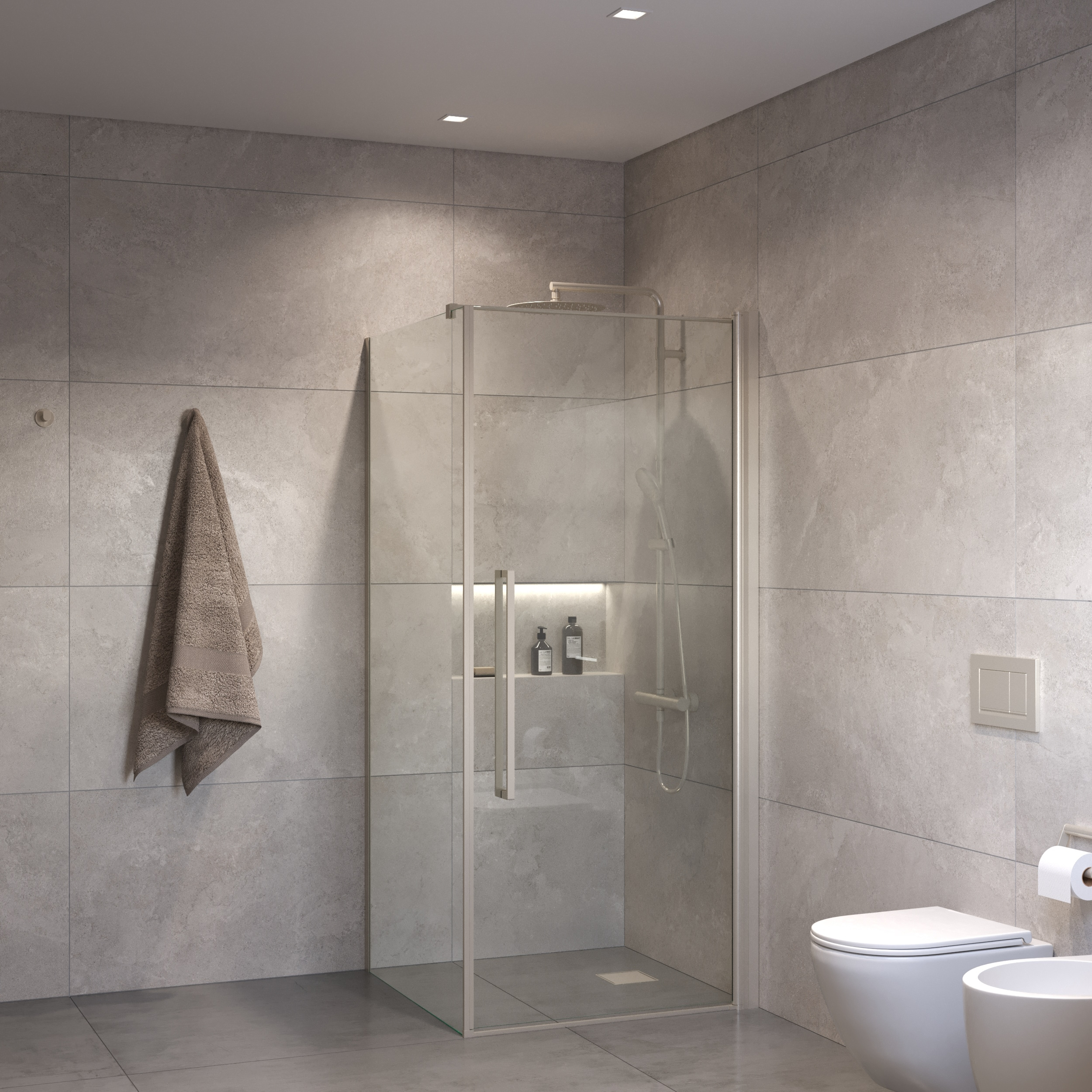 Sanivo Douchecabine  Suno Helder Glas Met RVS Look Profiel (Alle Maten)