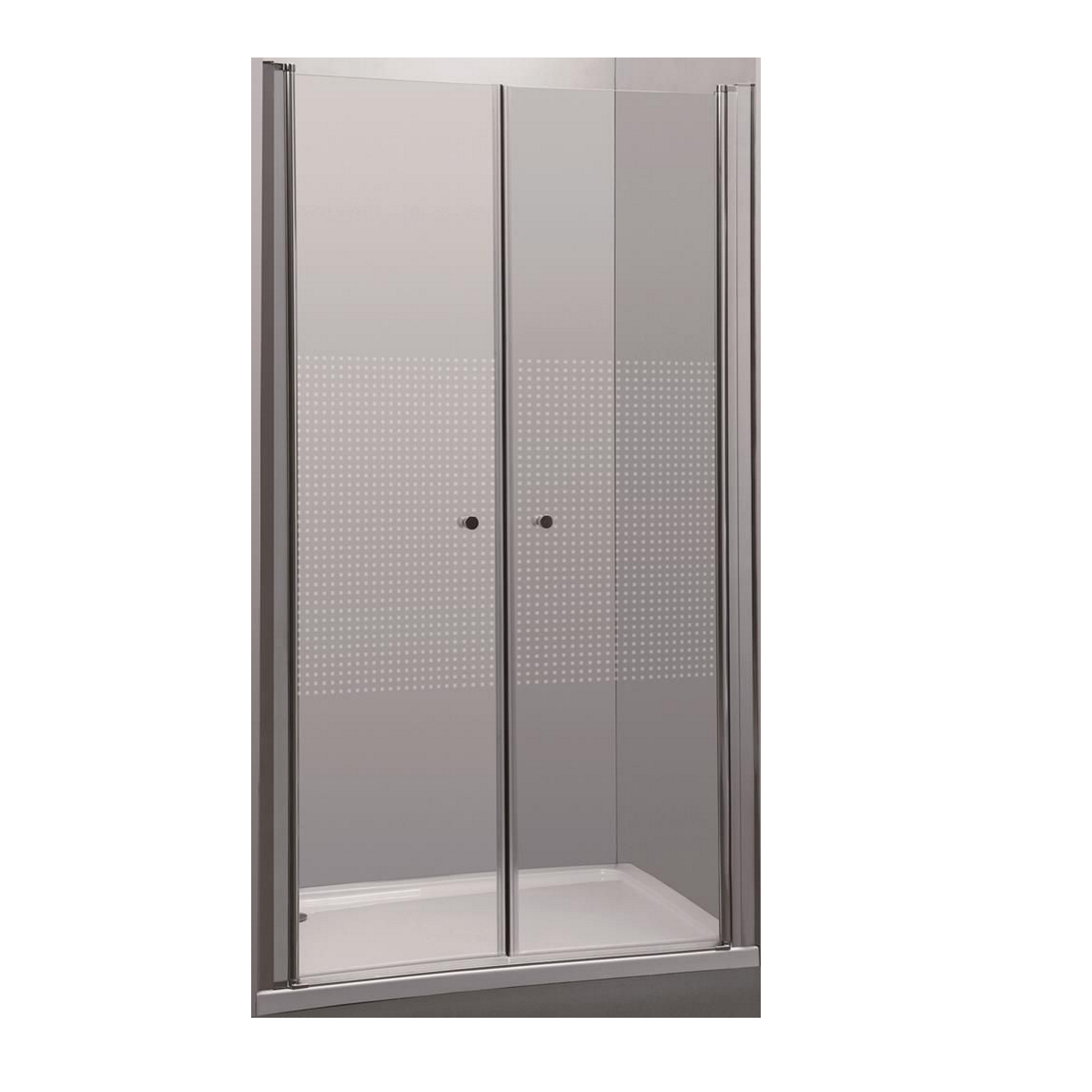 Douchedeur Dubbel Allibert Priva 76 80X190 Cm Zwaaibaar Geruite Glaswand Chroom allibert kopen in de aanbieding