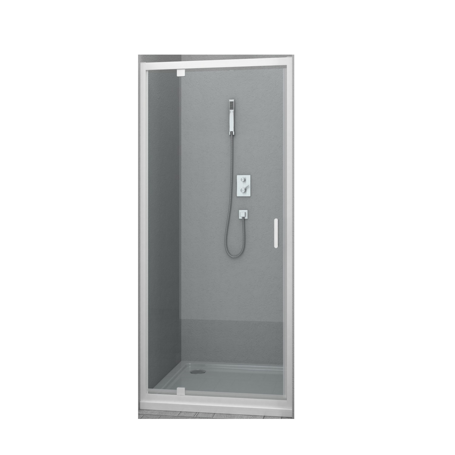 Douchedeur Allibert Happy 80X185 Cm 4Mm Helder Glas Wit allibert kopen in de aanbieding
