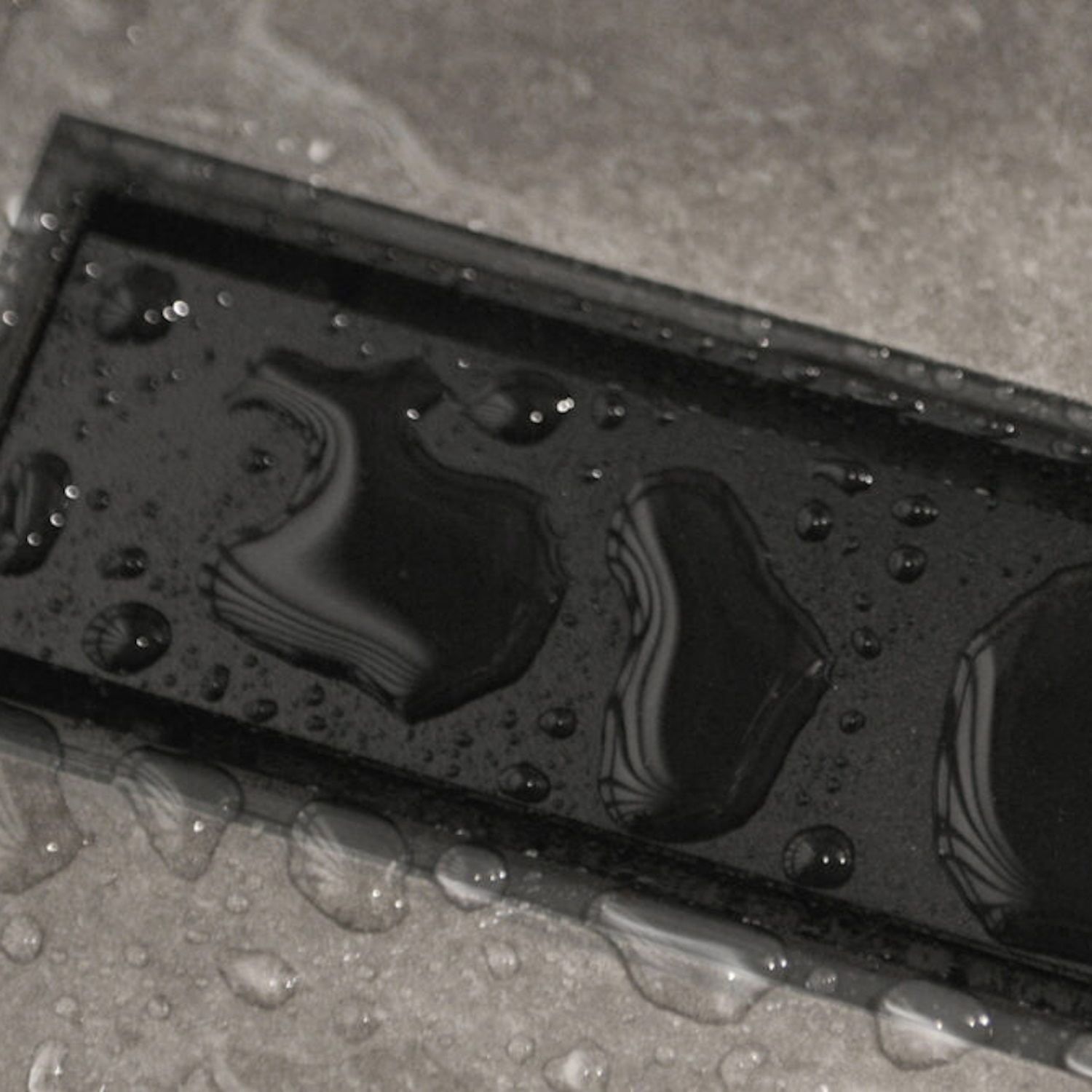 Douchegoot Easy Drain Compact Modulo TAF Black - Zero+ Zwart M1 50 cm, waterslot 50 mm