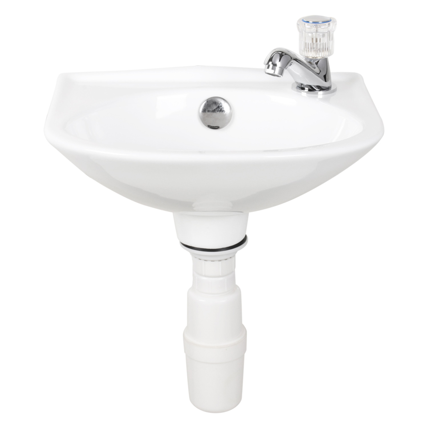 Fonteinset Differnz Gaia 32x28x15cm Wit Met Kraan en Sifon product afbeelding