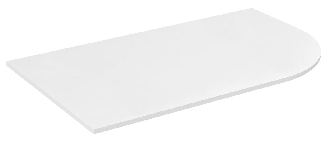 Sapho Gebogen Wastafelblad  Pulse 75,7x46,2 cm Links Wit