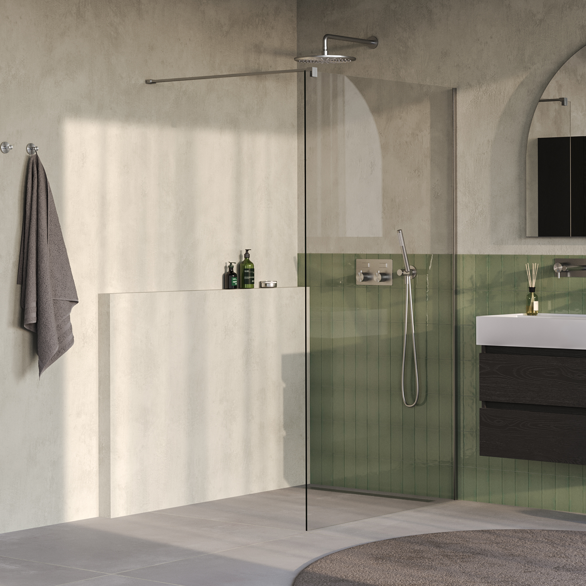 BRAUER Oblivion inloopdouche helder glas 120x200 incl. glascoating PVD RVS-kleurig geborsteld afbeelding