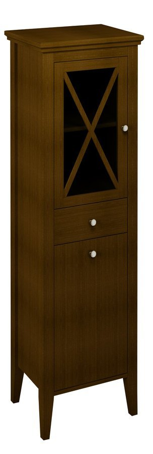 Sapho Hoge Badkamerkast met Wasmand  Cross 49x170x39 cm Massief Hout Links