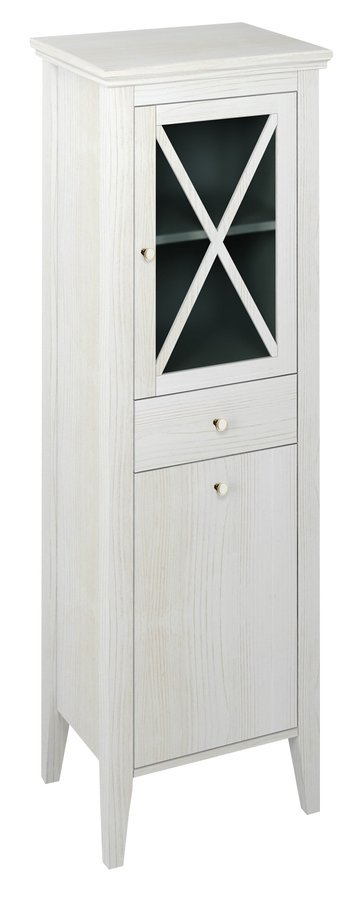 Sapho Hoge Badkamerkast met Wasmand  Cross 49x170x39 cm Wit Hout Rechts