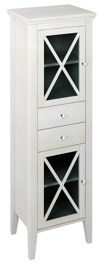 Sapho Hoge Badkamerkast  Cross 49x170x39 cm Wit Hout Links