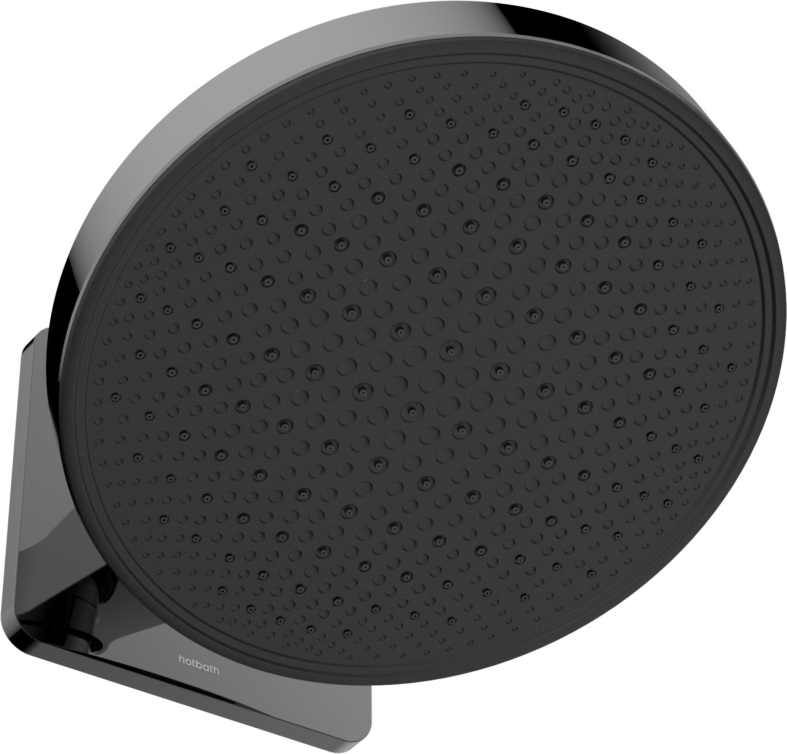 Hotbath Hoofddouche  Cobber 1-F opbouw, 300mm Kantelbare Wandarm Gepolijst Zwart