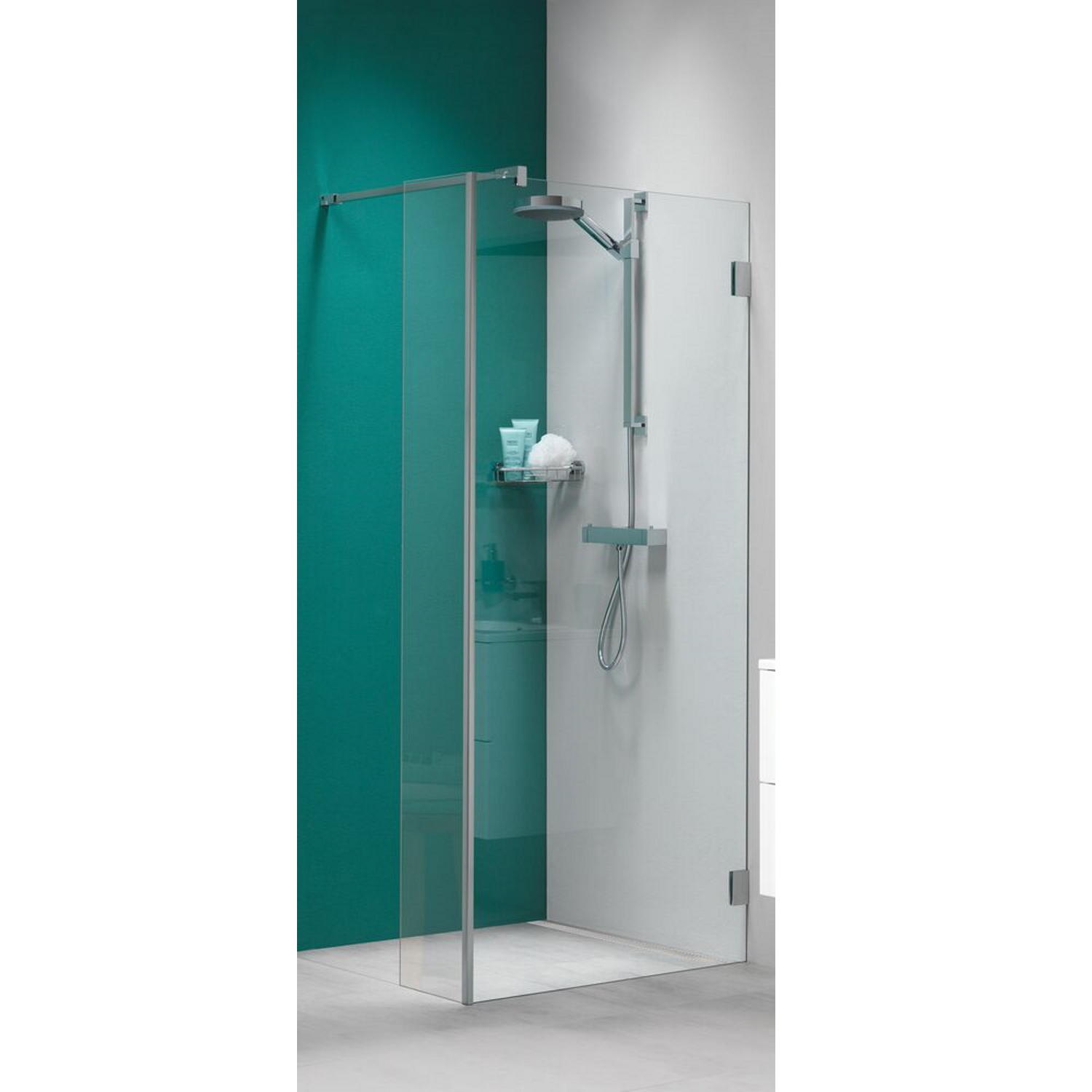 Inloopdouche by Sealskin &apos;I AM&apos; Type A1 90x200 cm Chroom/Zilver Helder Antikalk + Zijdeel 30x200 cm