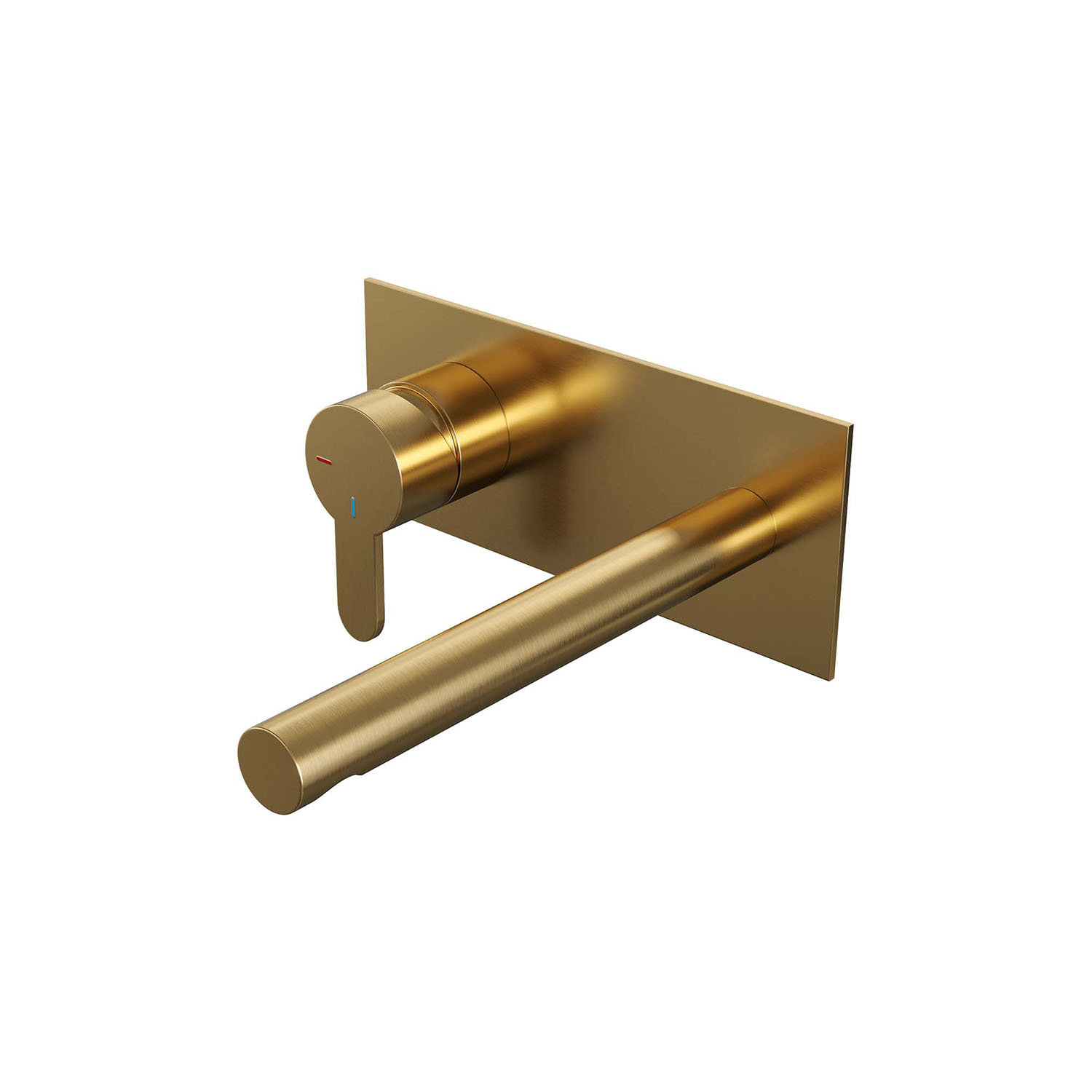 Inbouw Wastafelmengkraan Brauer Gold Edition Korte Platte Hendel Rechte Uitloop Geborsteld Goud Met Afdekplaat product afbeelding