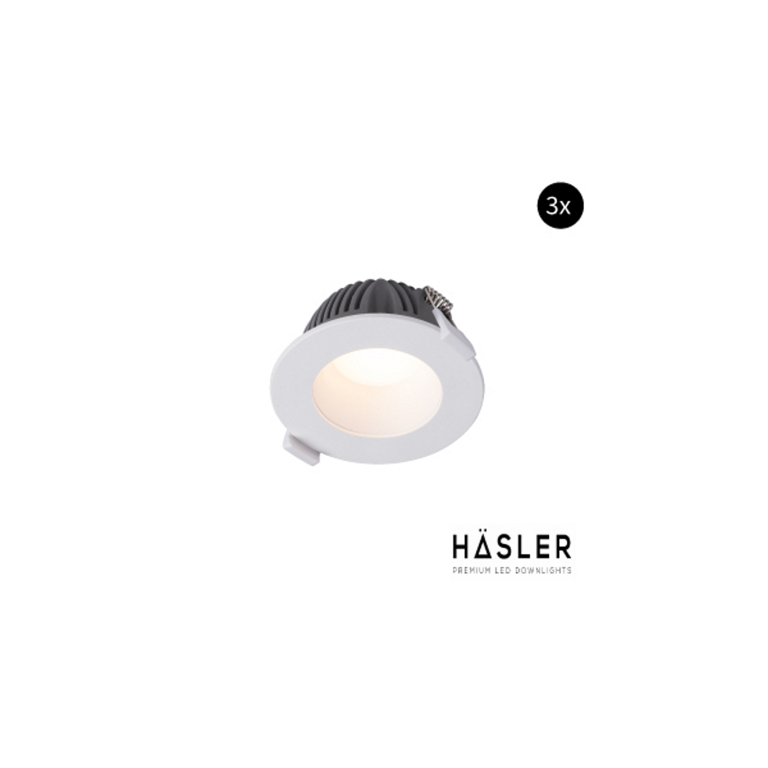 Inbouwspot Häsler Greccio Incl. Fase Aansnijding Dimbaar 8.8 cm 3.6 Watt Warm Wit Set 3x