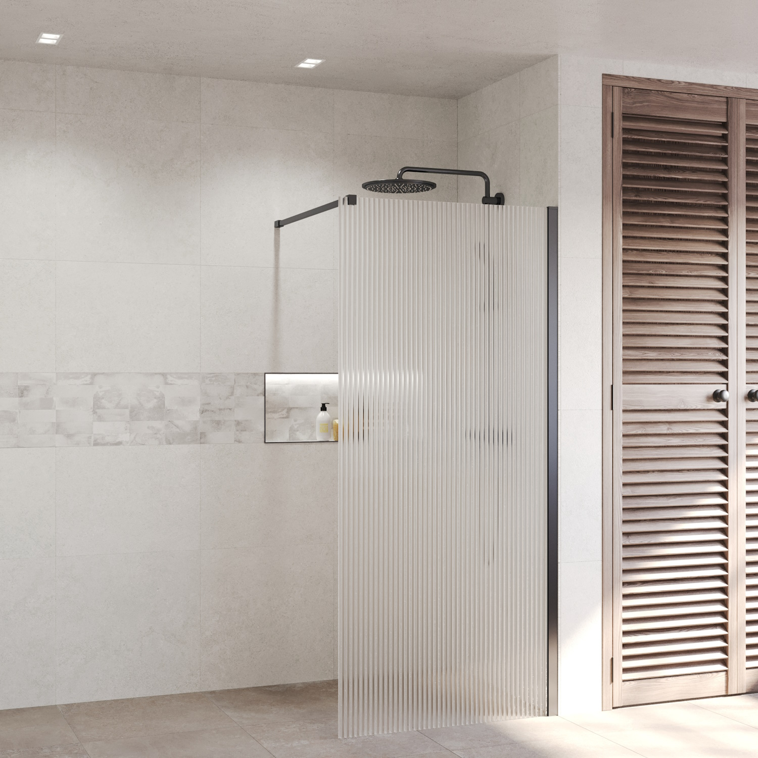 Inloopdouche Ribbel BWS Portos Gunmetal 200 cm Helder Glas 8 mm Nano Coating (Alle maten)