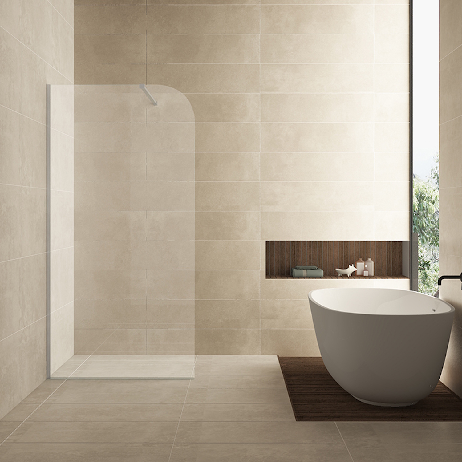 Wiesbaden Inloopdouche  Curvea 100x200 cm 8 mm Nano Helder Glas