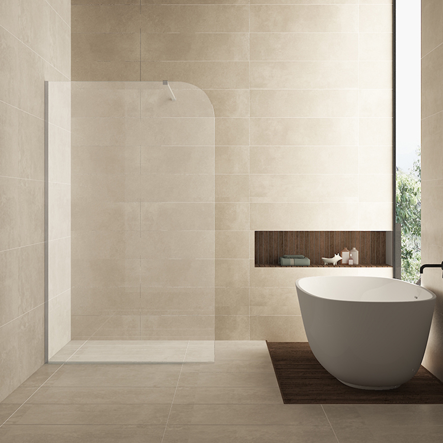 Wiesbaden Inloopdouche  Curvea 120x200 cm 8 mm Nano Helder Glas