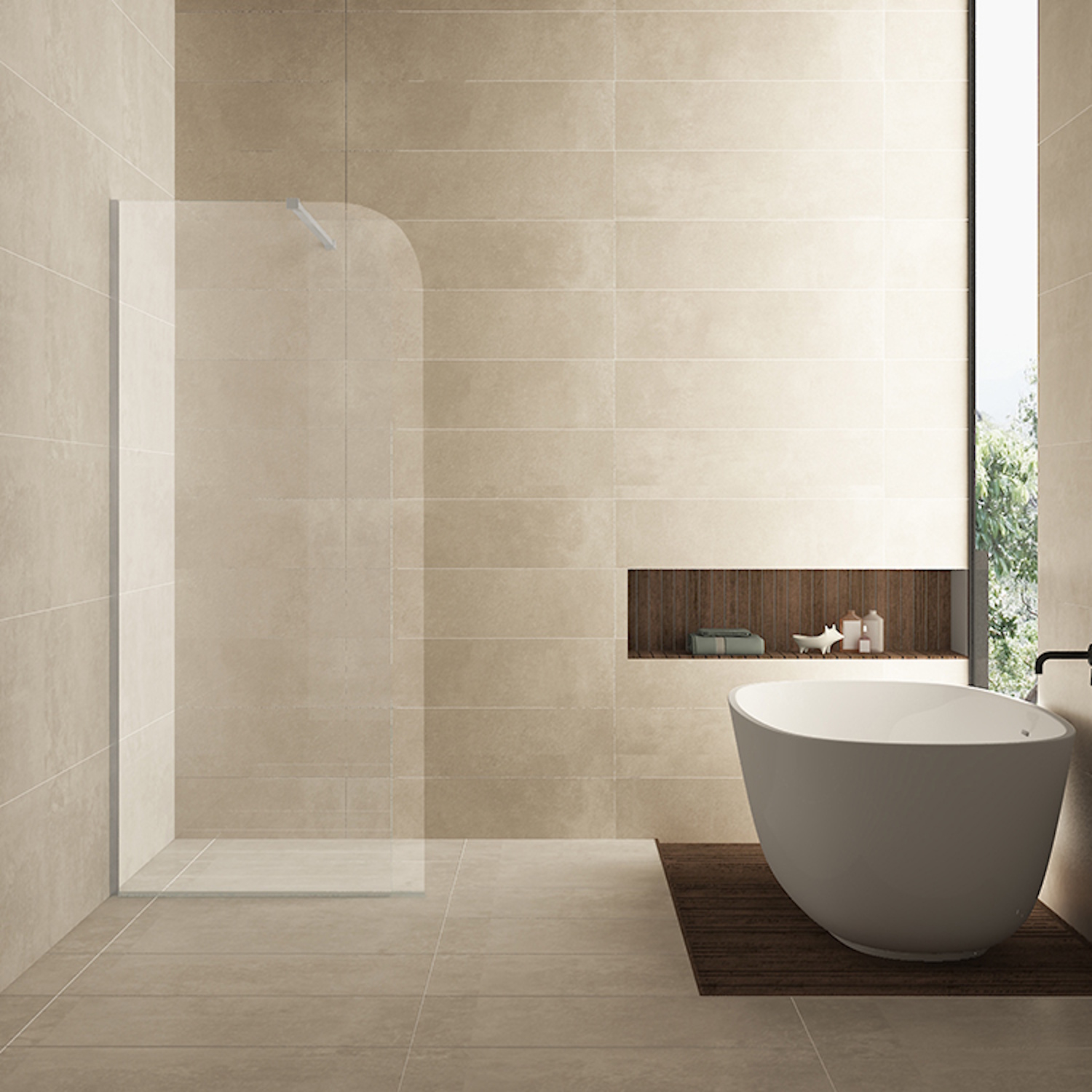 Wiesbaden Inloopdouche  Curvea 80x200 cm 8 mm Nano Helder Glas