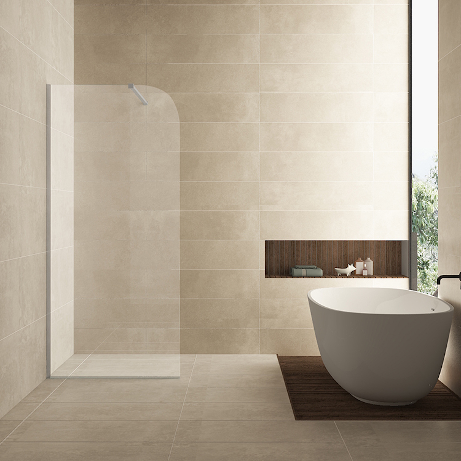 Wiesbaden Inloopdouche  Curvea 90x200 cm 8 mm Nano Helder Glas