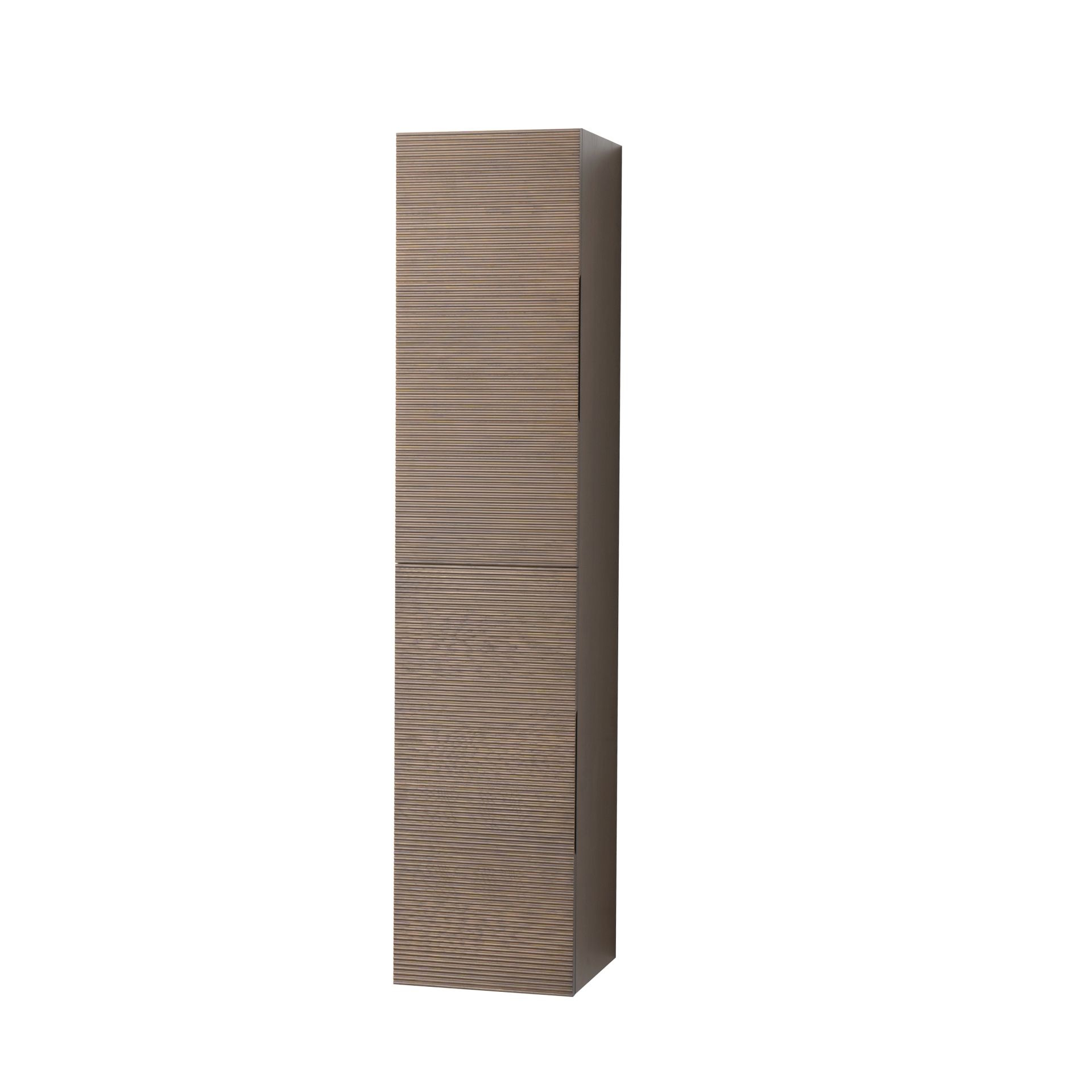 BWS Kolomkast Lydia 2 Deuren Greeploos Soft Close 35x160x35 cm Donker Walnoten