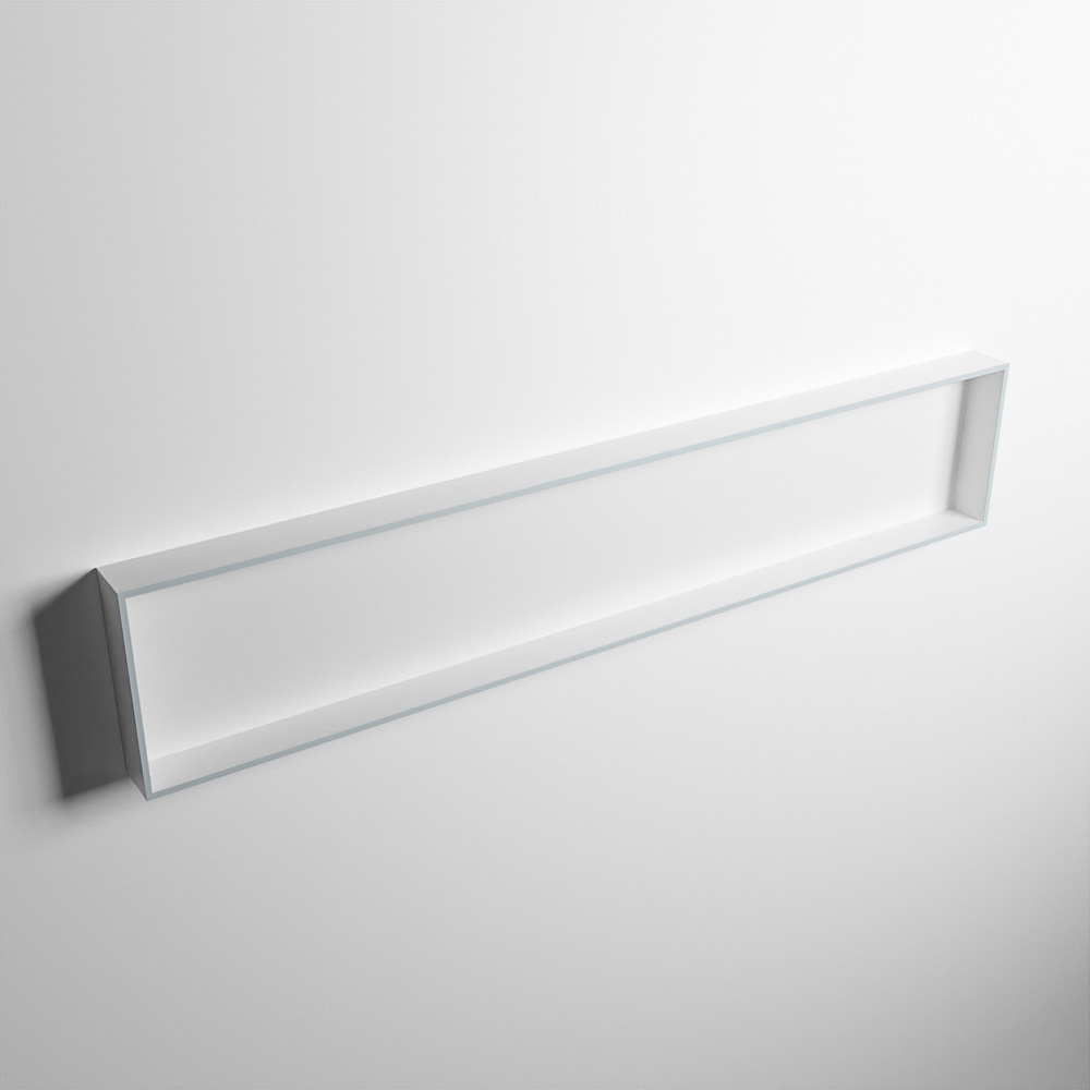 MONDIAZ EASY Nis 149,5x29,5cm in solid surface kleur Clay | Talc. 1 vak geschikt voor in- of opbouw afbeelding