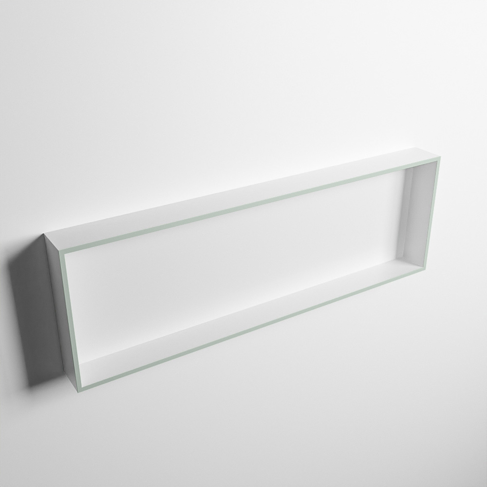 MONDIAZ EASY Nis 89,5x29,5cm in solid surface kleur Greey | Talc. 1 vak geschikt voor in- of opbouw