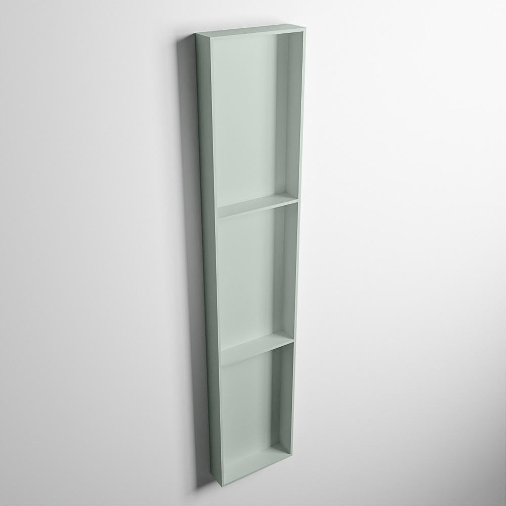 MONDIAZ EASY Nis 149,5x29,5cm in solid surface kleur Greey | Greey. 3 vakken geschikt voor in- of opbouw