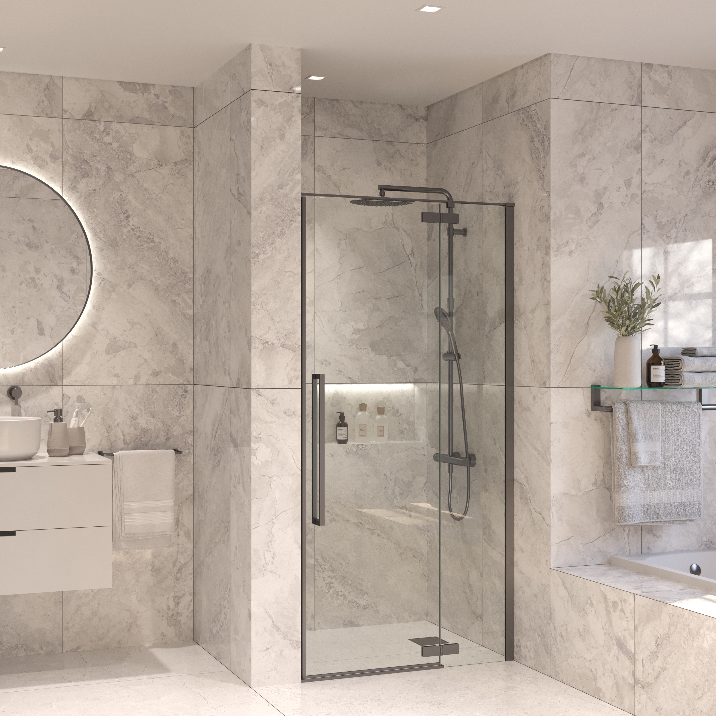 Nisdeur Set Sanivo Vigo 110x200 Gunmetal afbeelding