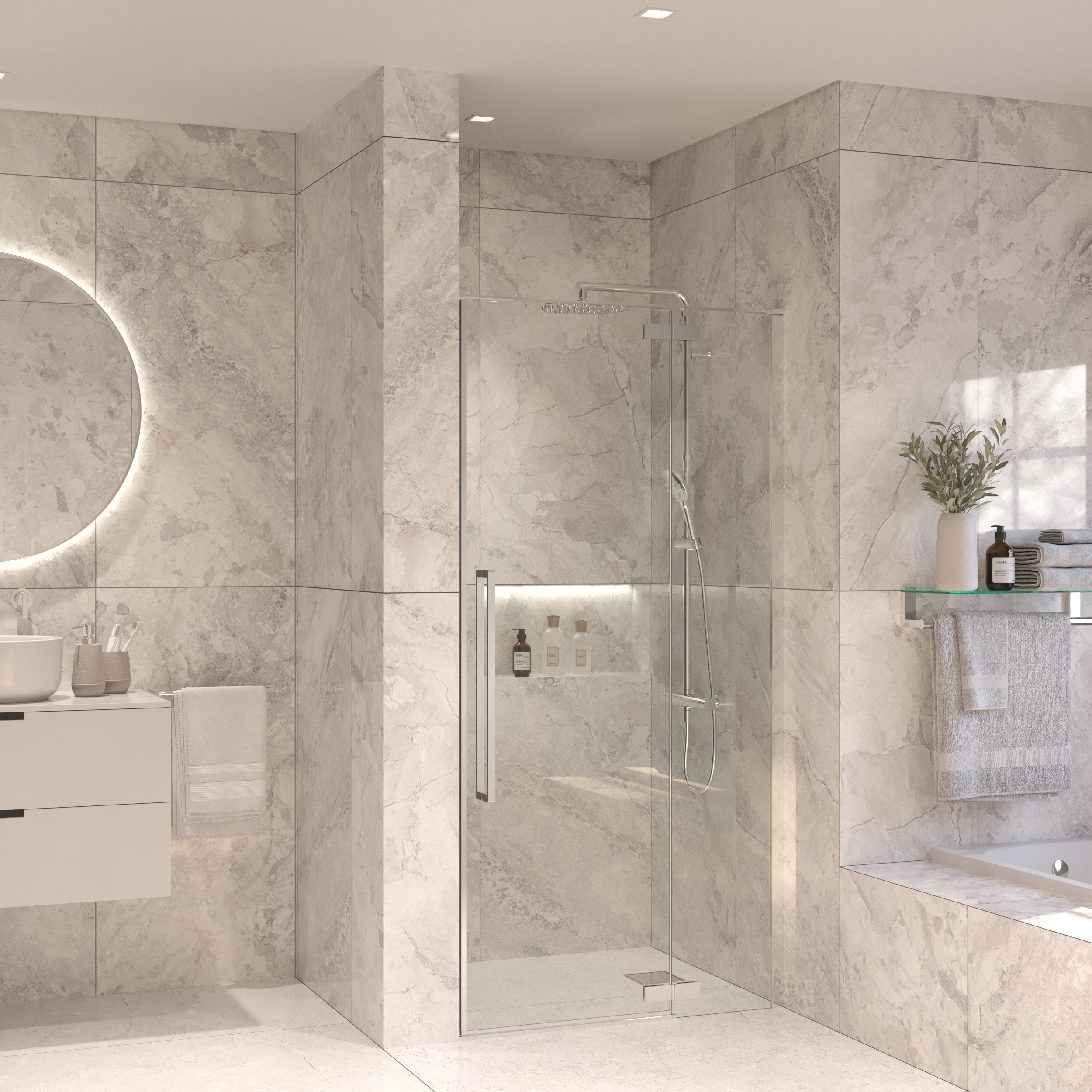 Nisdeur Set Sanivo Vigo 70x200 Chroom afbeelding