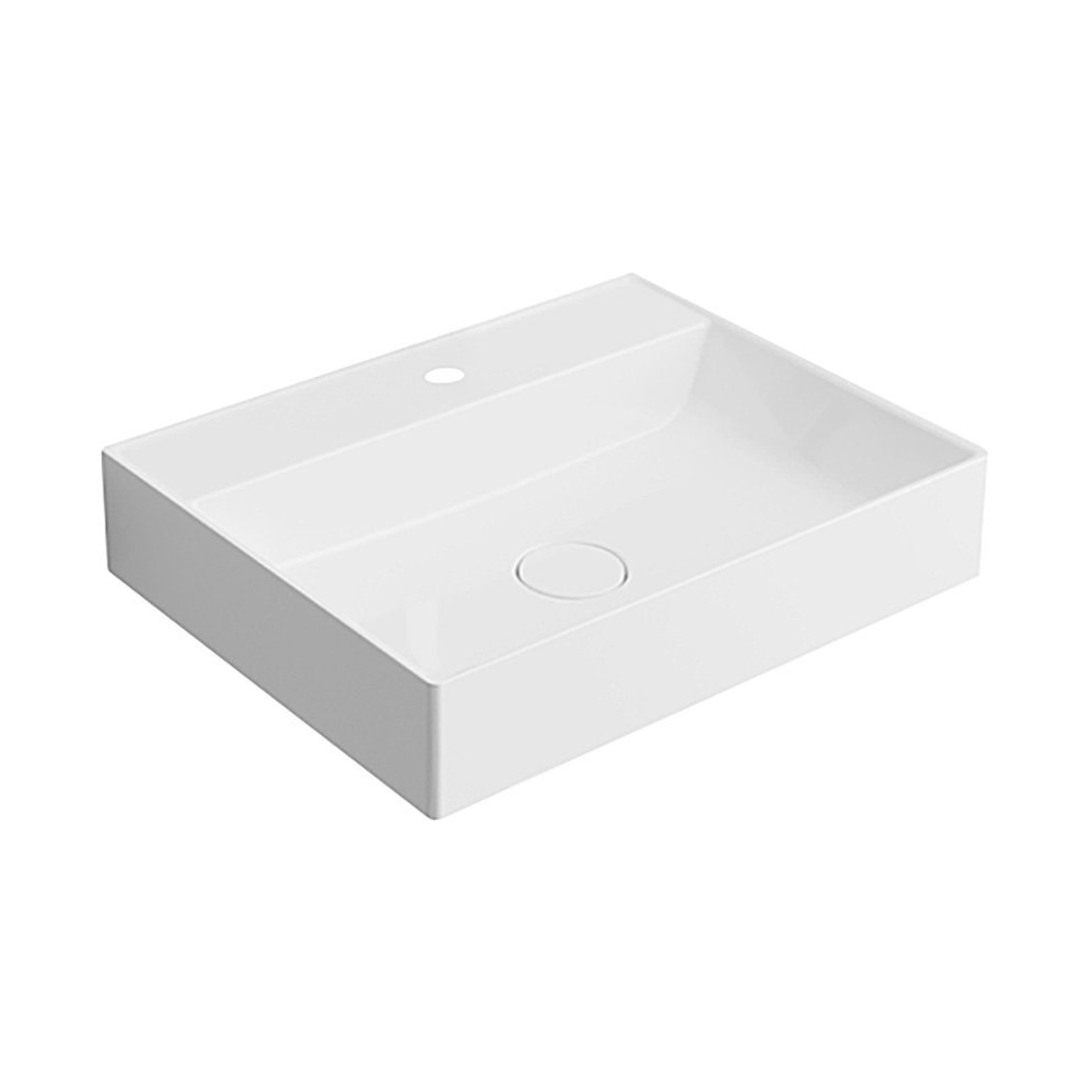 Opbouw Wastafel Sapho Twig Met Wastekapje 60x47 cm Cast Marble Wit