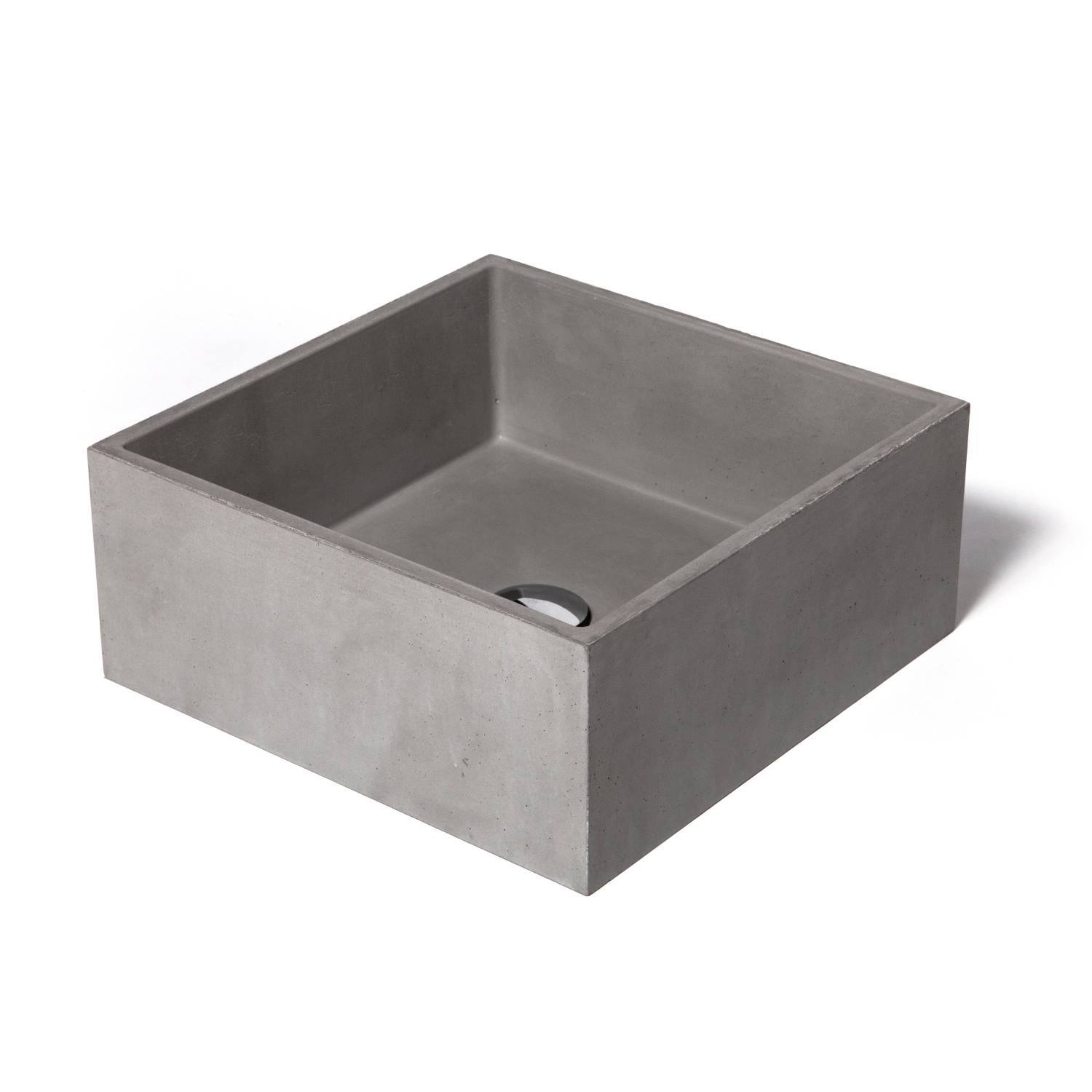 Opzet Wastafel Urbi et Orbi Immissio Beton 39x39x16 cm Antraciet product afbeelding