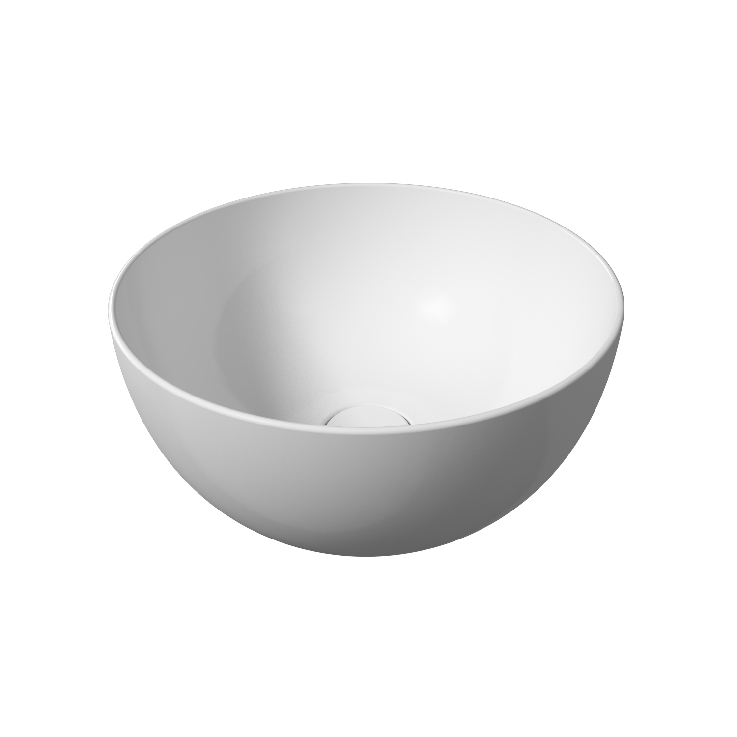 Ronde Waskom Opbouw Salenzi Unica Round 40x20 cm Mat Wit (inclusief bijpassende afvoerplug)