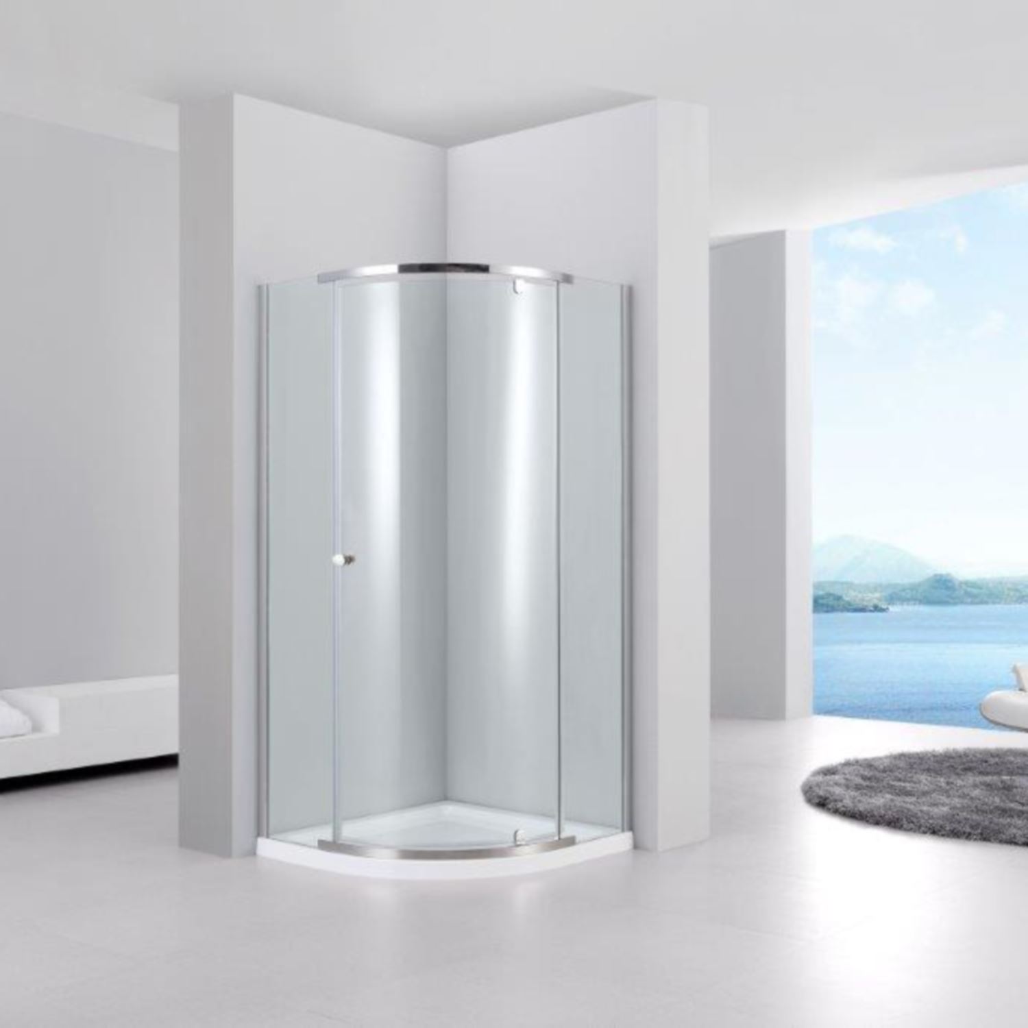 Aanbieding Douchecabine Sanilux Noemie Kwartrond 2 Schuifdeuren