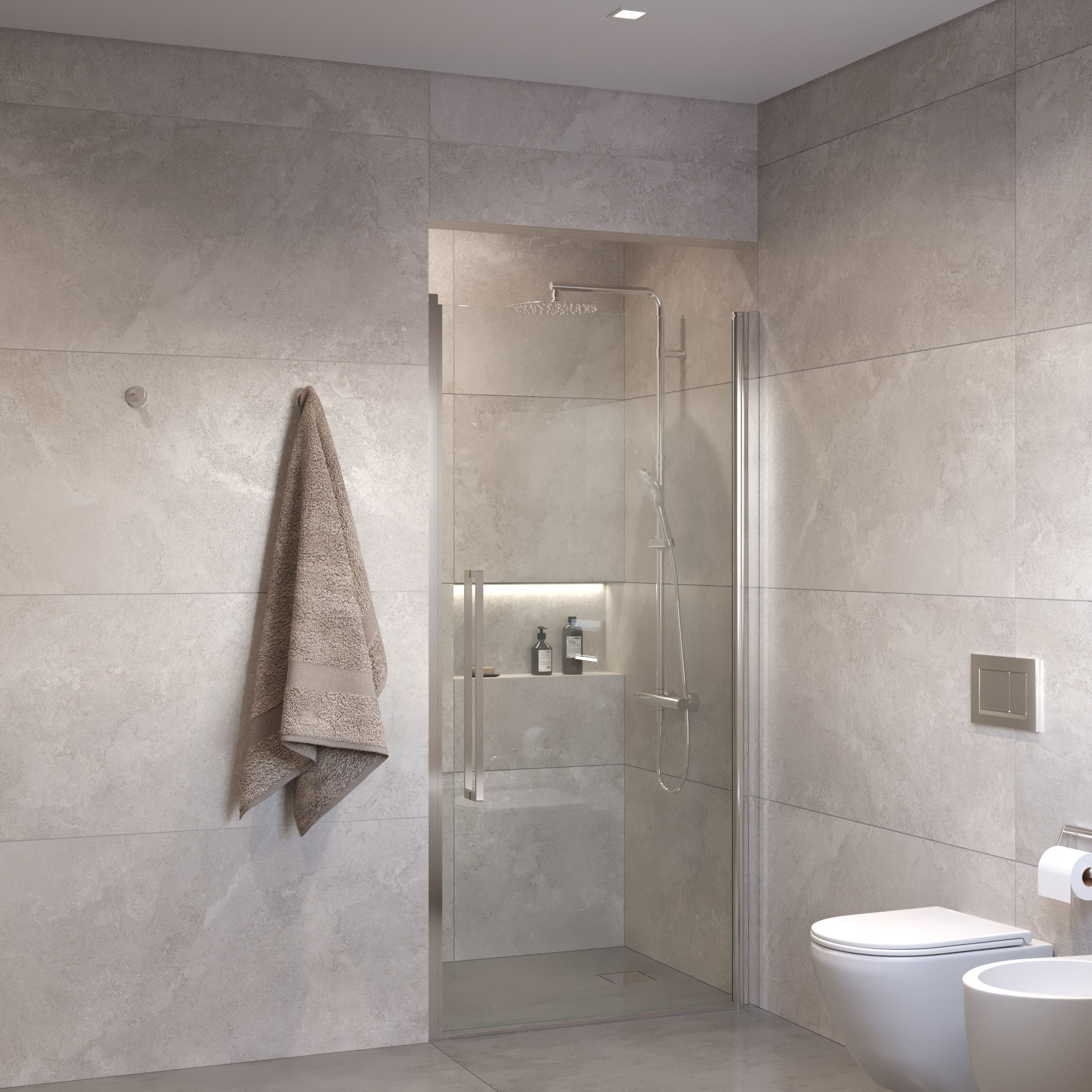 Sanivo Suno Nisdeur draaideur 90 cm Chroom Helder Glas 8 mm Nano