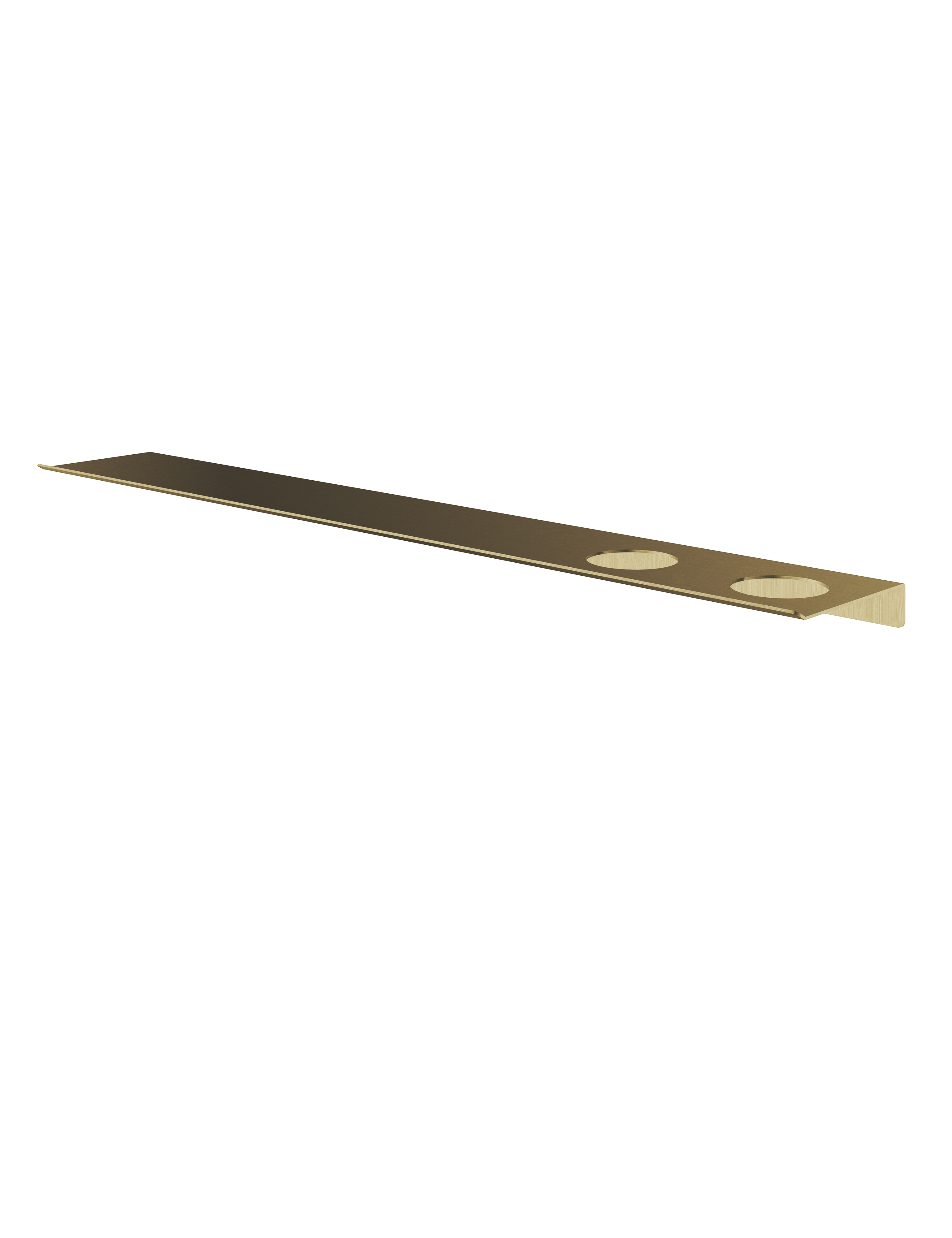 Hotbath &More Planchet 80 cm inclusief bevestigings rails met 2 uitsparingen voor een zeepdispenser of beker Geborsteld messing PVD