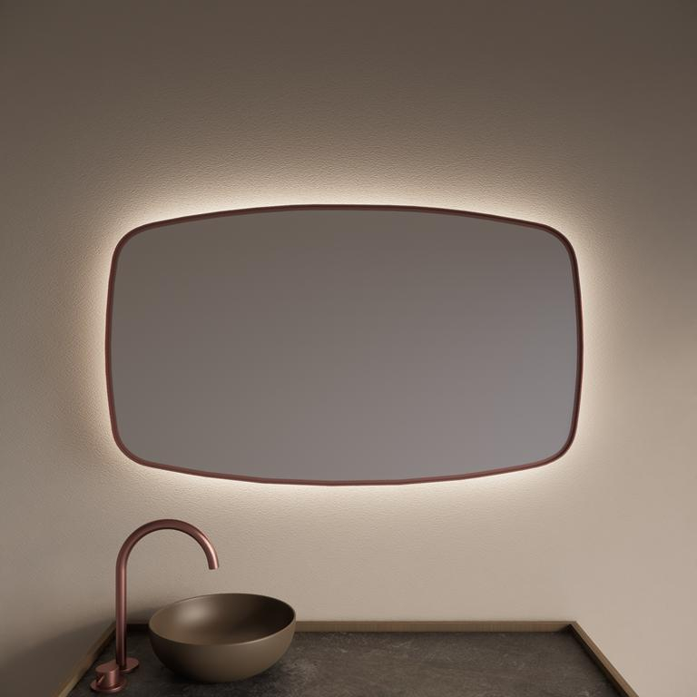 Gliss Design Spiegel  Epos met Indirecte LED Verlichting en Verwarming 160x70cm Koper Rose