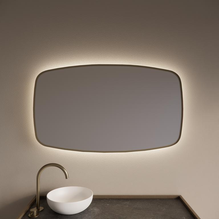 Gliss Design Spiegel  Epos met Indirecte LED Verlichting en Verwarming 120x65cm Mat Goud