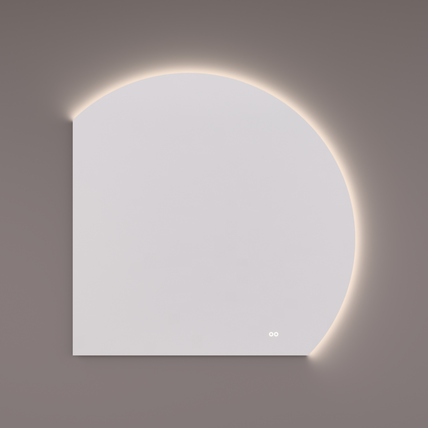 Hipp Design Spiegel  SPV ML Rond Rechts 120x100 cm Met Verlichting Incl. Spiegelverwarming