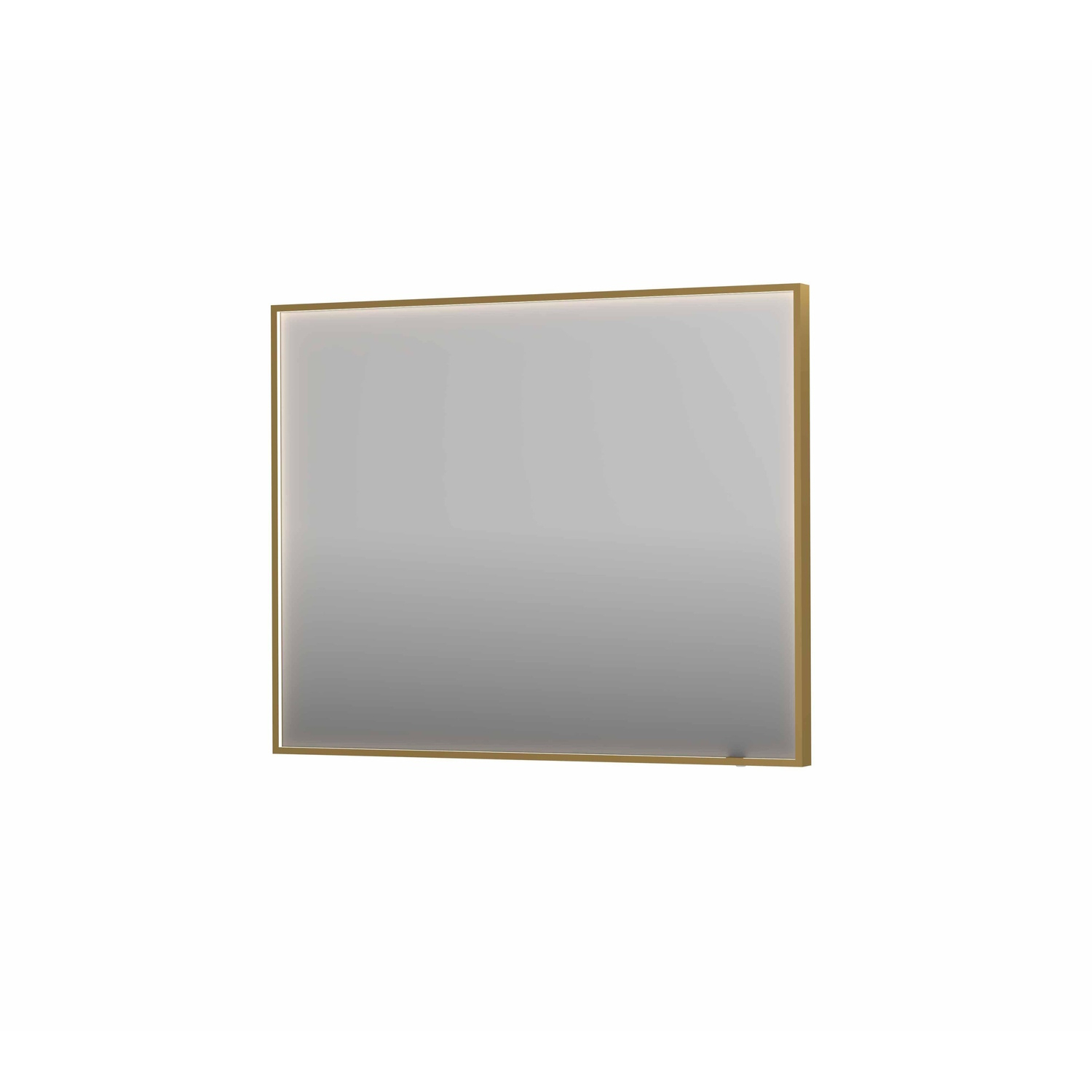 Spiegel INK SP19 100x4x80 cm incl. direct LED-Verlichting Rondom en Spiegelverwarming Geborsteld Mat Goud