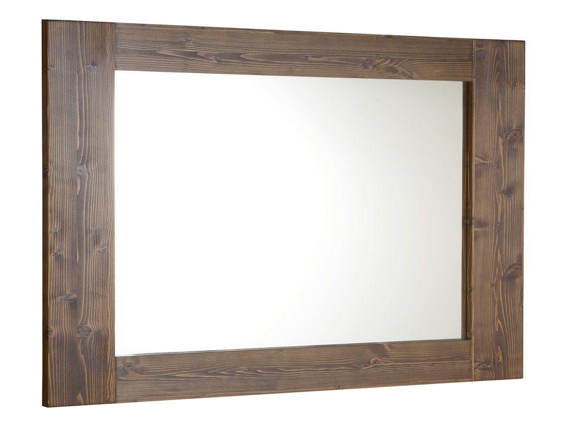 Sapho Spiegel met Houten Frame  Brand 100x80 cm Gebeitst Sparrenhout