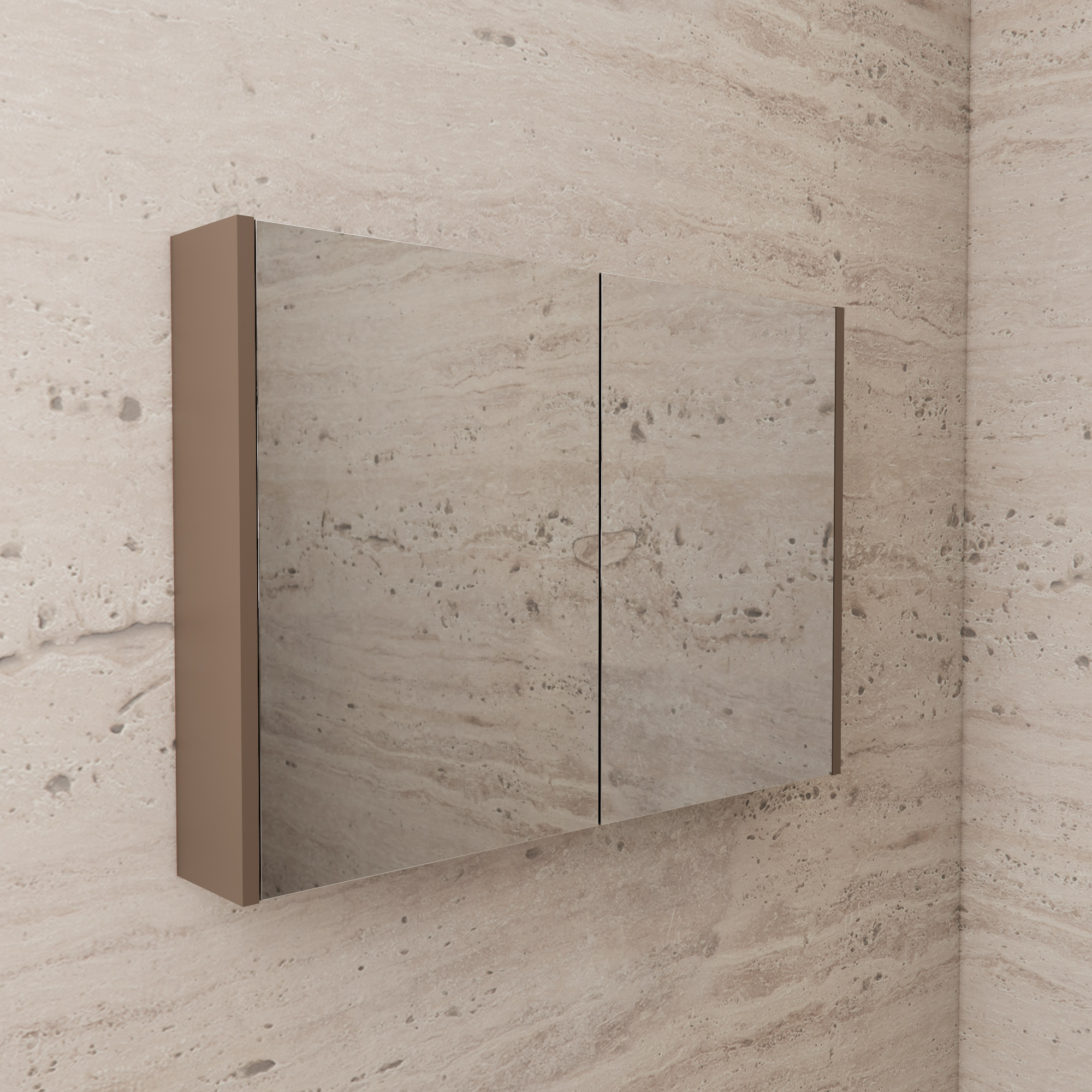 Boss & Wessing Spiegelkast BWS Riga 100 cm, 2 Deuren Latte