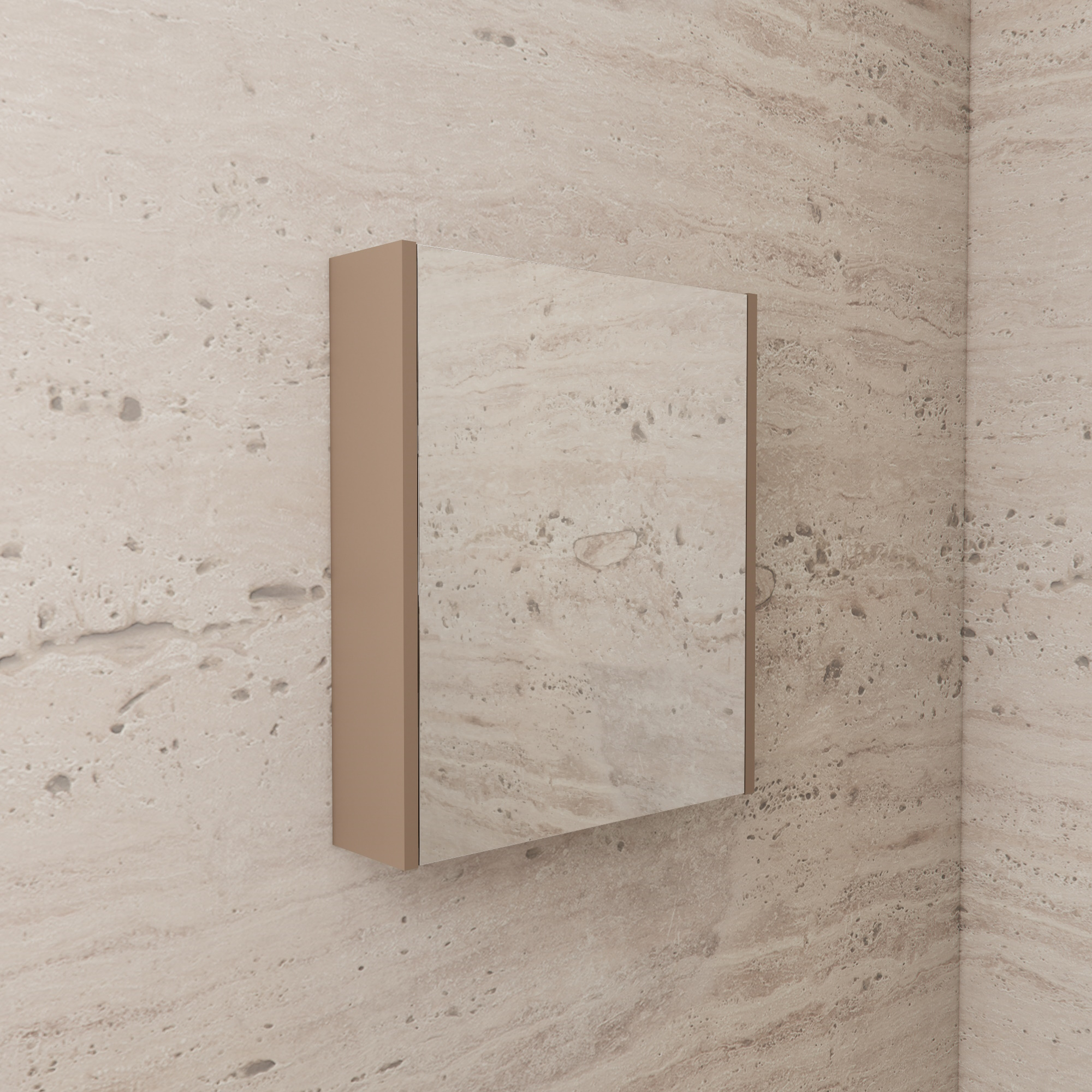 Boss & Wessing Spiegelkast BWS Riga 80 cm, 2 Deuren Latte