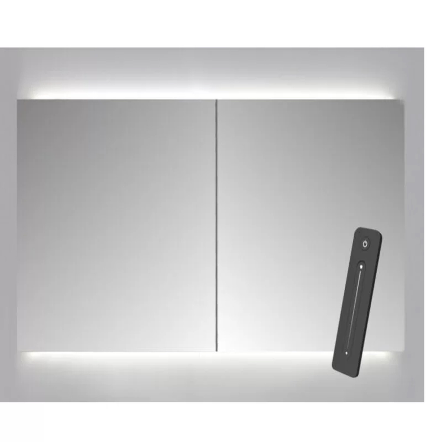 Spiegelkast Sanicare Qlassics Ambiance 70x60 cm Met Dubbelzijdige Spiegeldeuren, LED Verlichting En Afstandsbediening Belluno Eiken