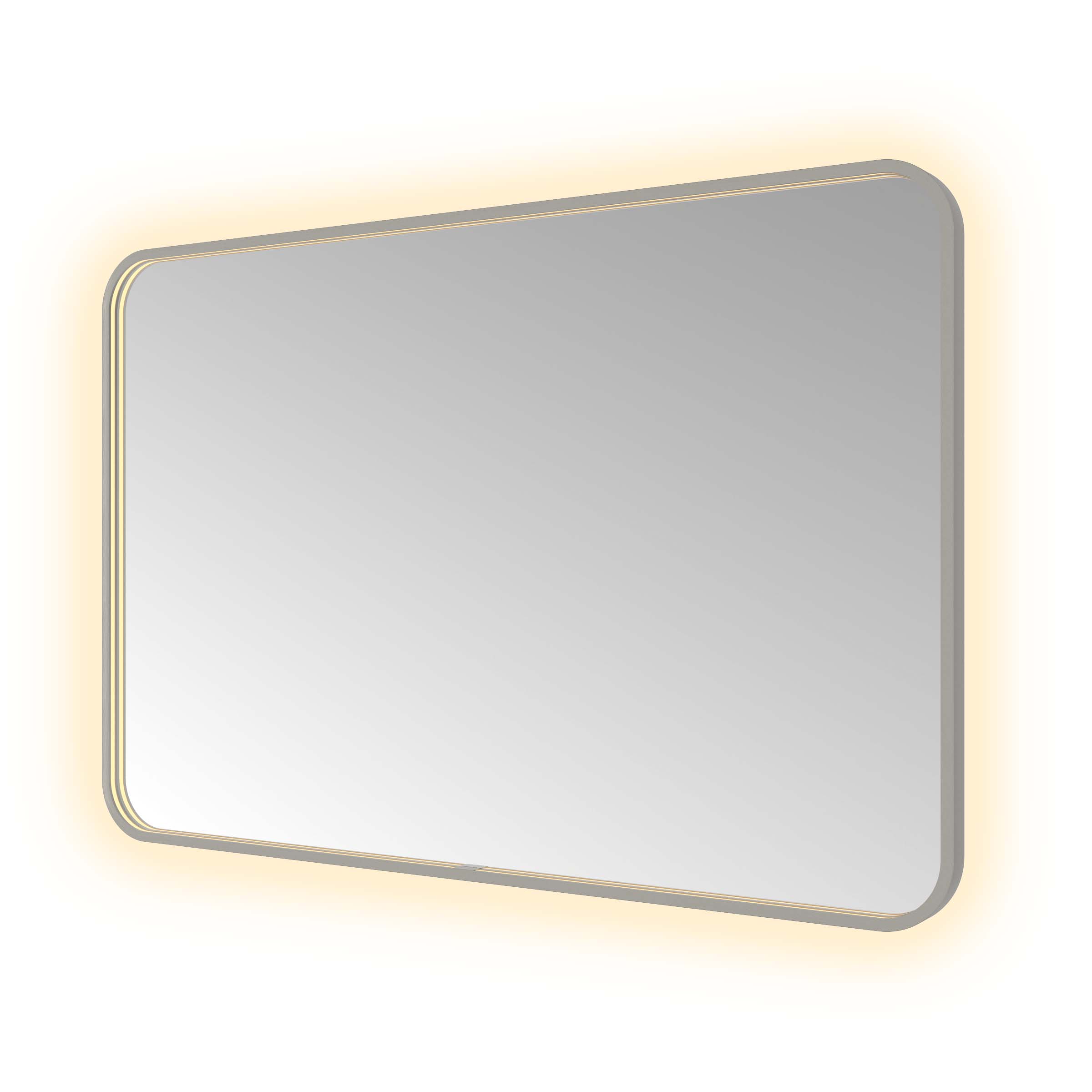 Hotbath Spiegel &MORE 80x120 cm LED-Verlichting Spiegelverwarming Rechthoek Afgerond Geborsteld Gunmetal