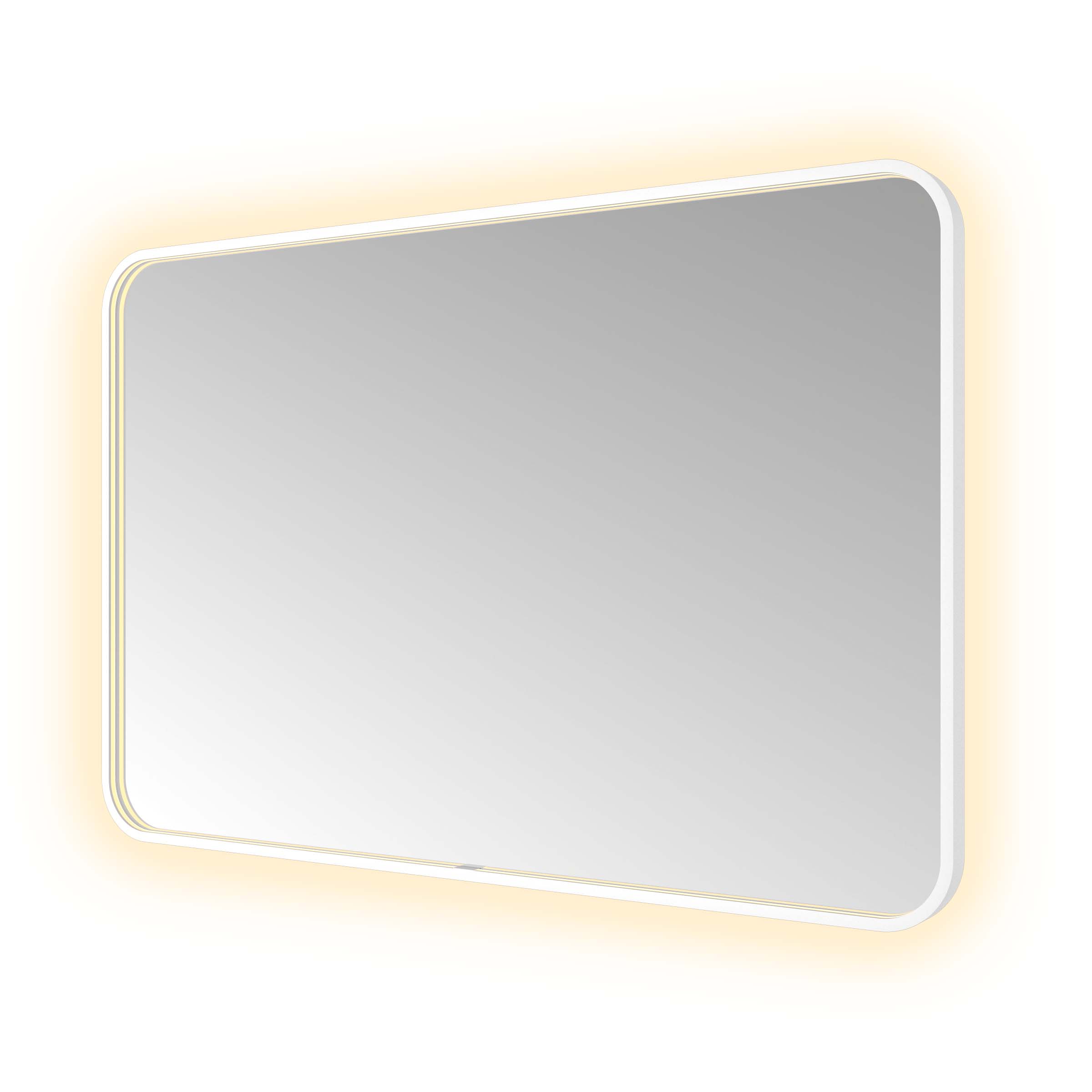 Hotbath Spiegel &MORE 80x120 cm LED-Verlichting Spiegelverwarming Rechthoek Afgerond Mat Wit