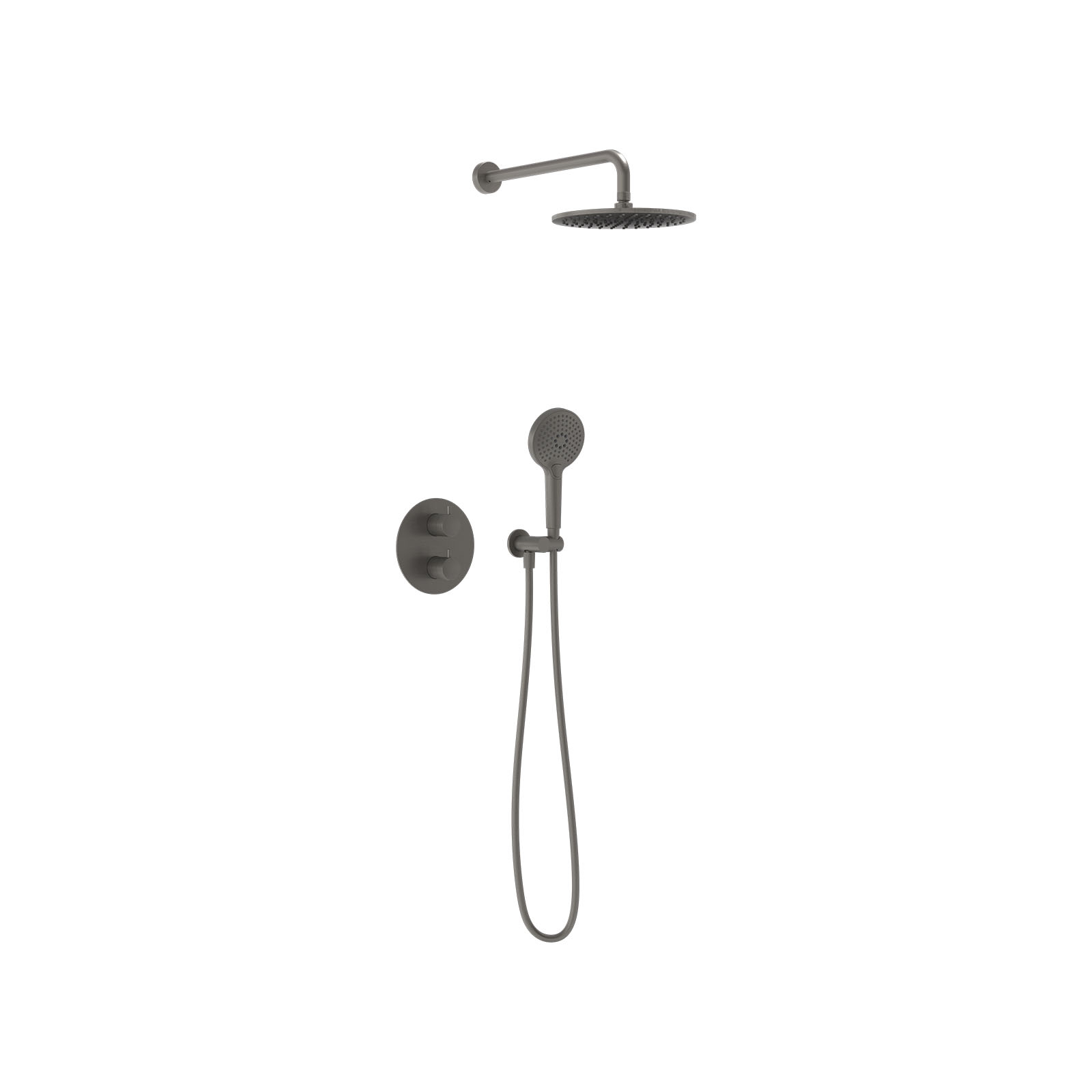 MAY Thermostatische Inbouwdoucheset Wandarm  Inbouw Geborsteld Carbon Black Pvd