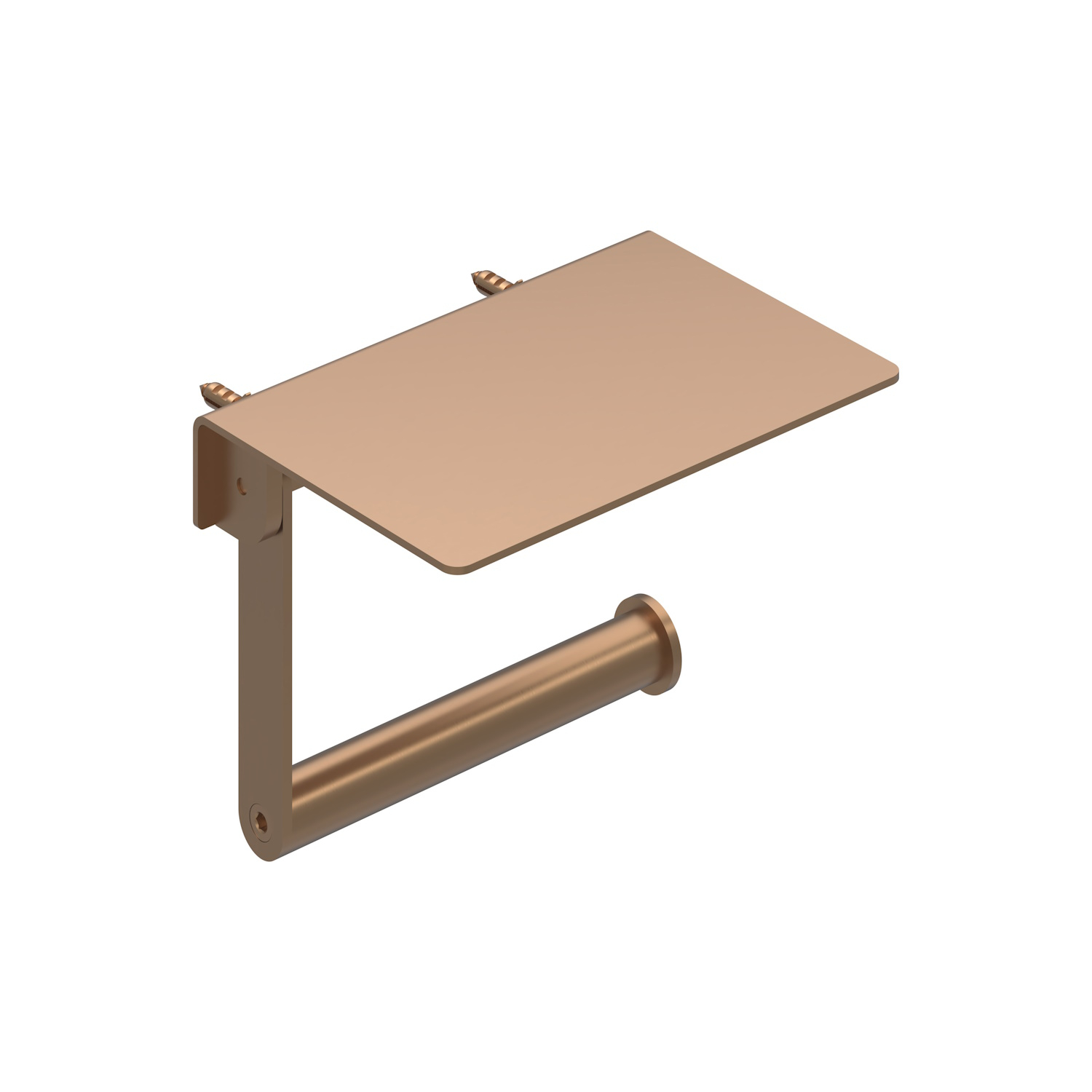 Toiletrolhouder IVY Met Planchet Geborsteld Mat Koper PVD