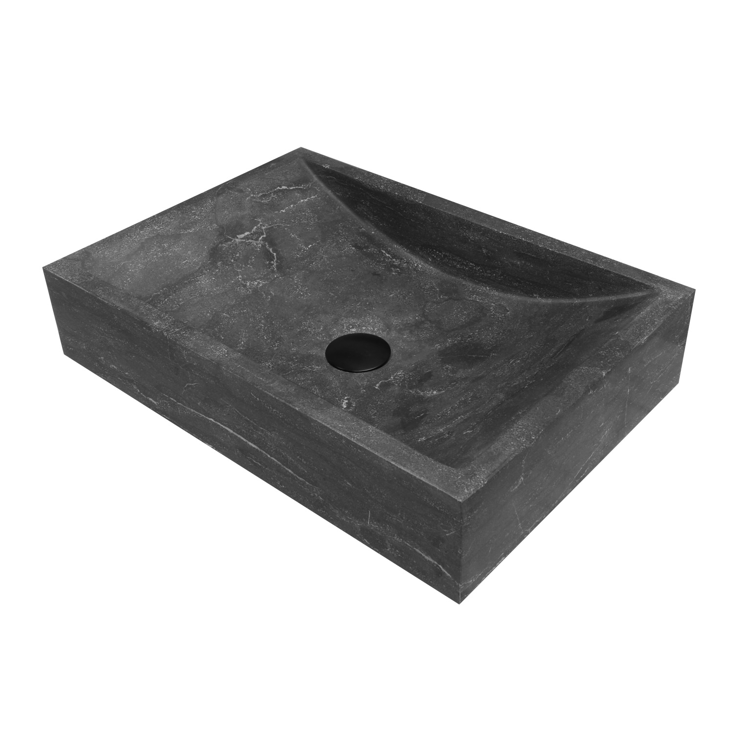 Waskom BWS Salt 50x35x12 cm Hardsteen Zwart