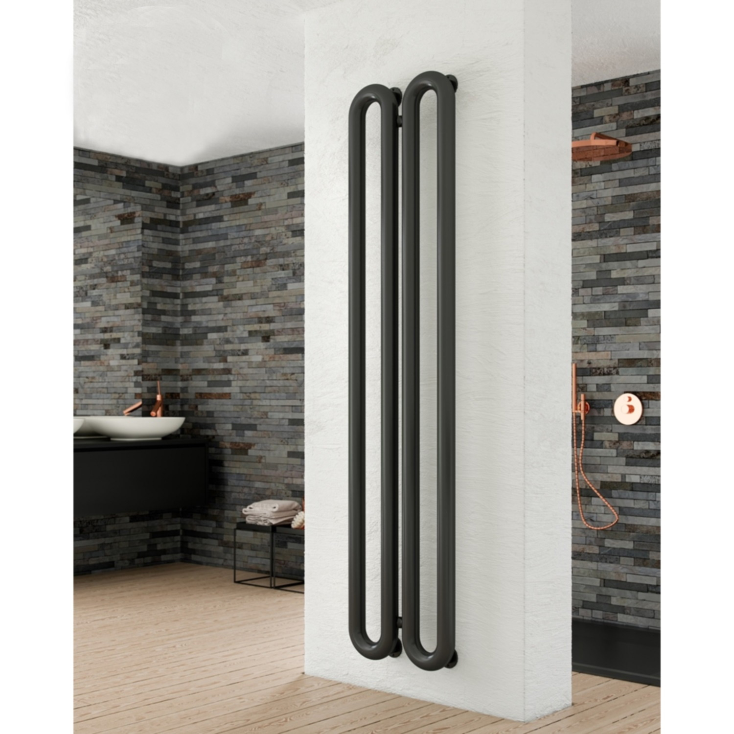 Designradiator Instamat Tubone-V 150x44x14cm Incl. Aansluitset Wit