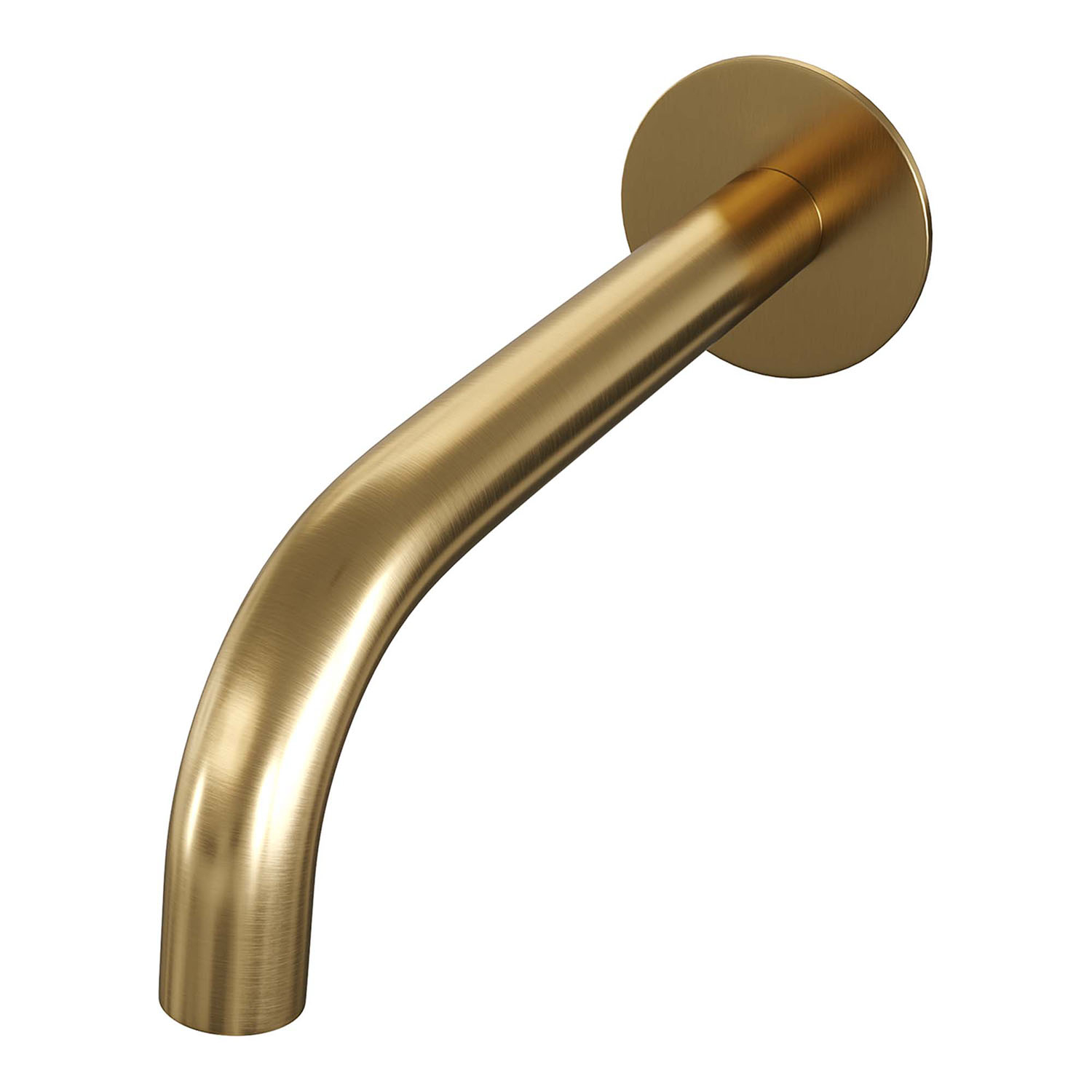 Uitloop Brauer Gebogen Incl Rozet 65mm PVD-Coating Geborsteld Gold product afbeelding