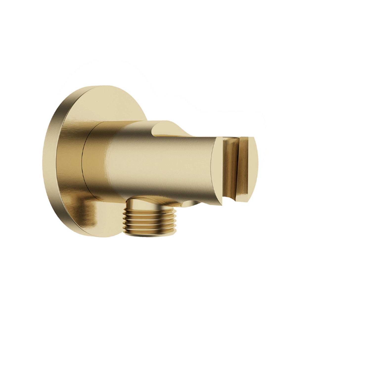 Wandaansluitbocht Wiesbaden Nala Met Handdouchehouder Rond 1/2" Geborsteld Messing afbeelding