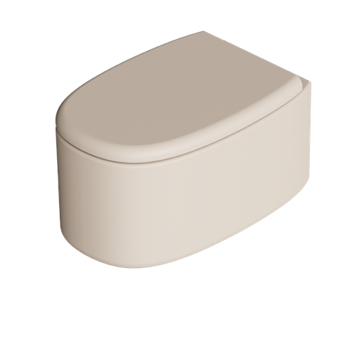 Salenzi Wandcloset  Idilla 55 cm Keramiek Tornado Spoeling Mat Beige (excl. zitting)