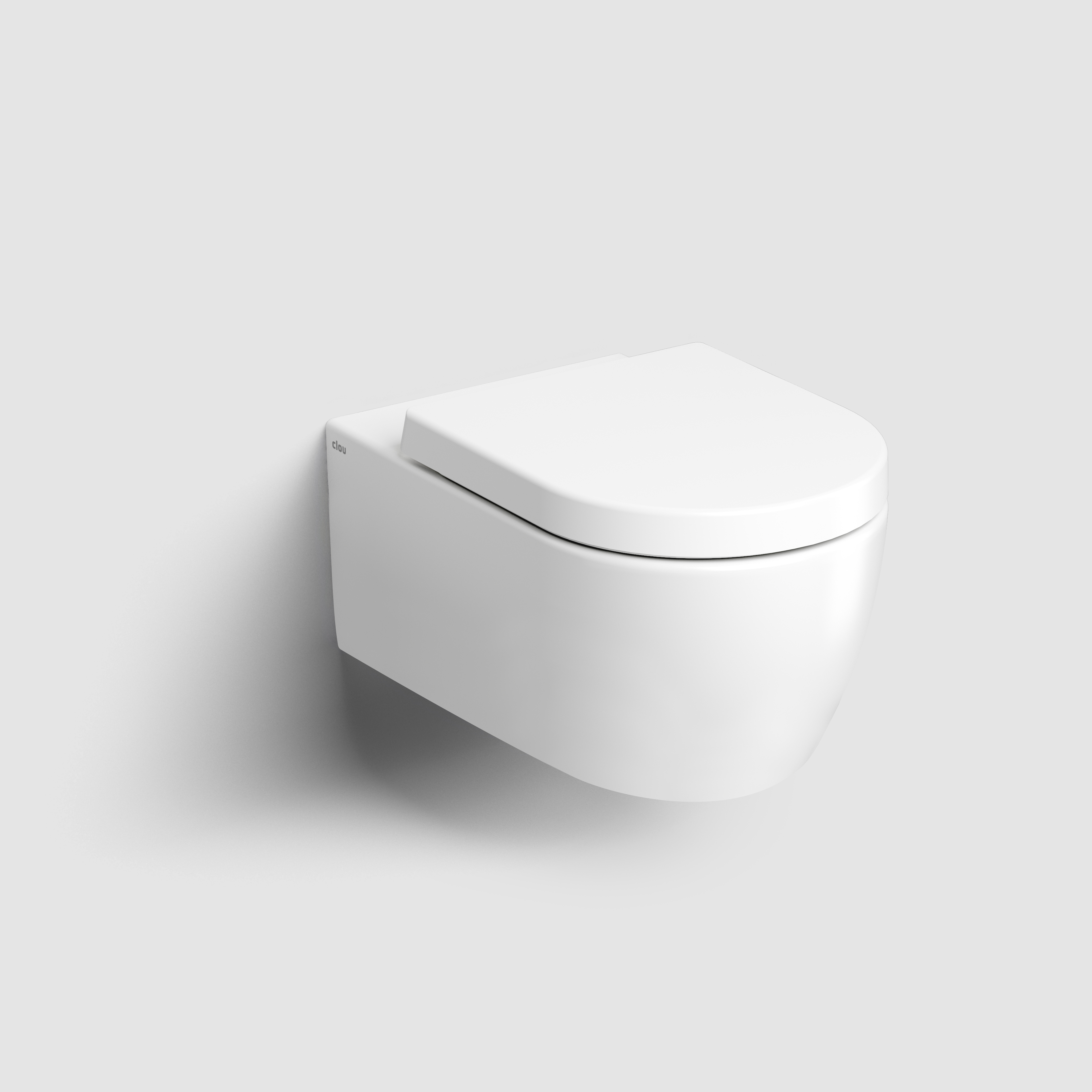 Clou Wandtoilet  New Hammock 54cm Keramiek Mat Wit inclusief Zitting met Deksel